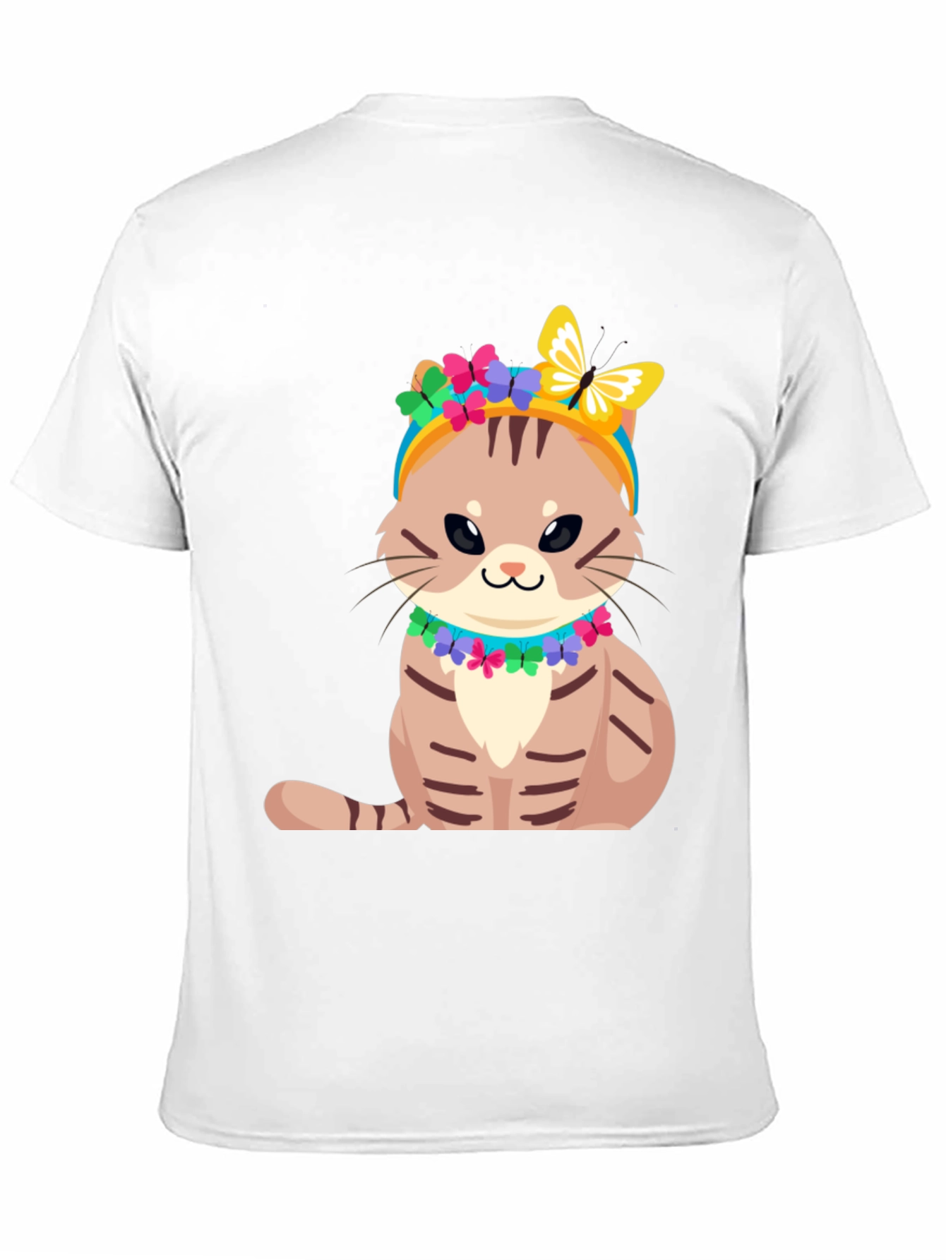 Cat T-Shirt - Cute Kitten with Floral Headband