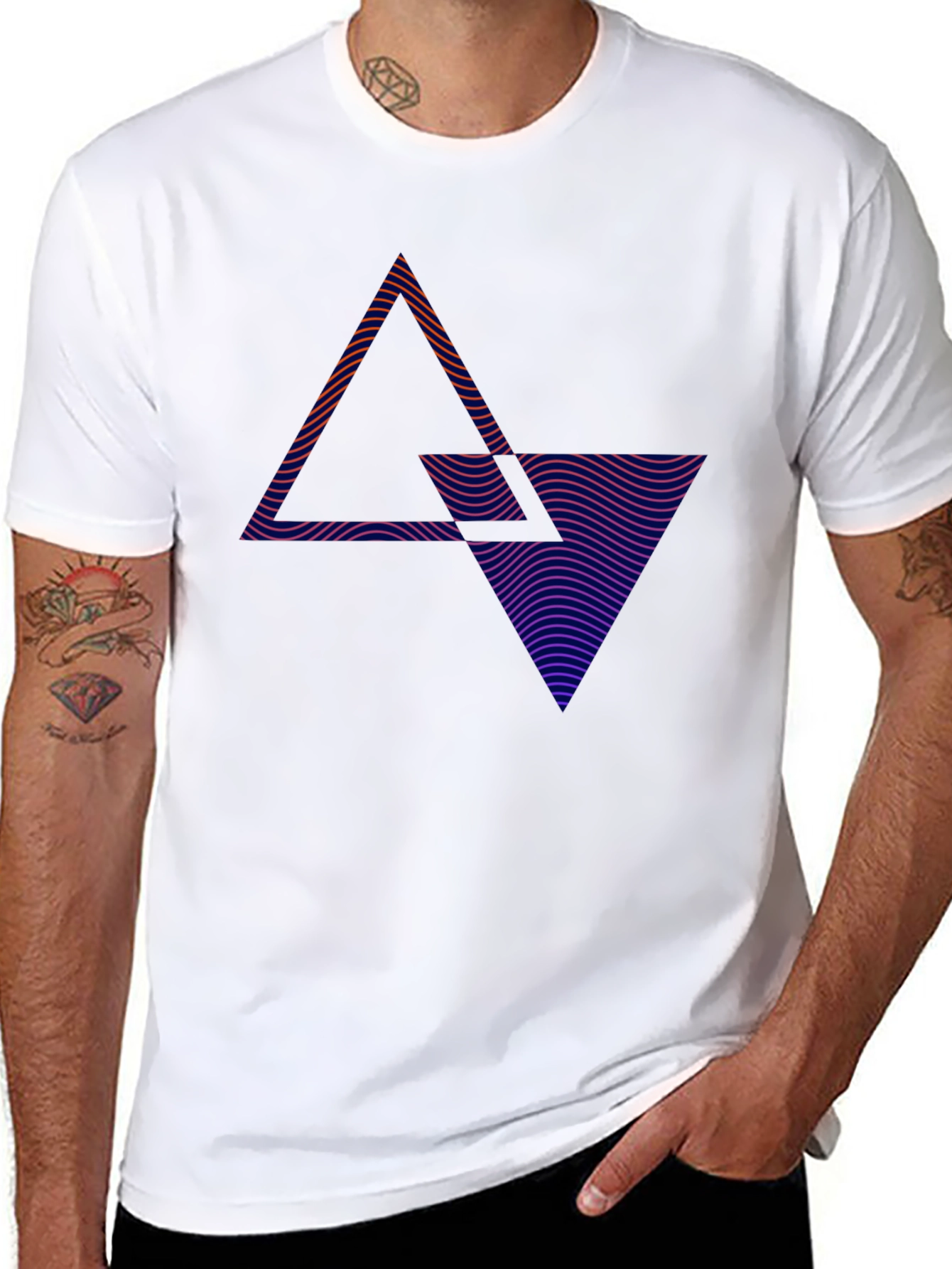 Abstract Geometric Triangle T-Shirt - Modern Graphic Tee
