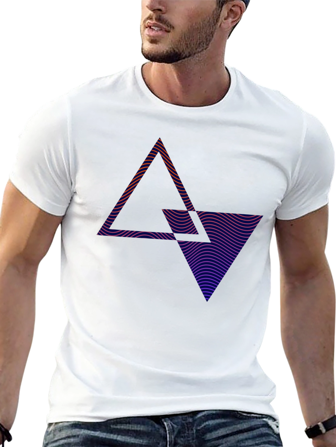 Abstract Geometric Triangle T-Shirt - Modern Graphic Tee