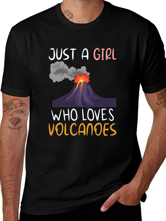 Girl Who Loves Volcanoes Graphic T-Shirt