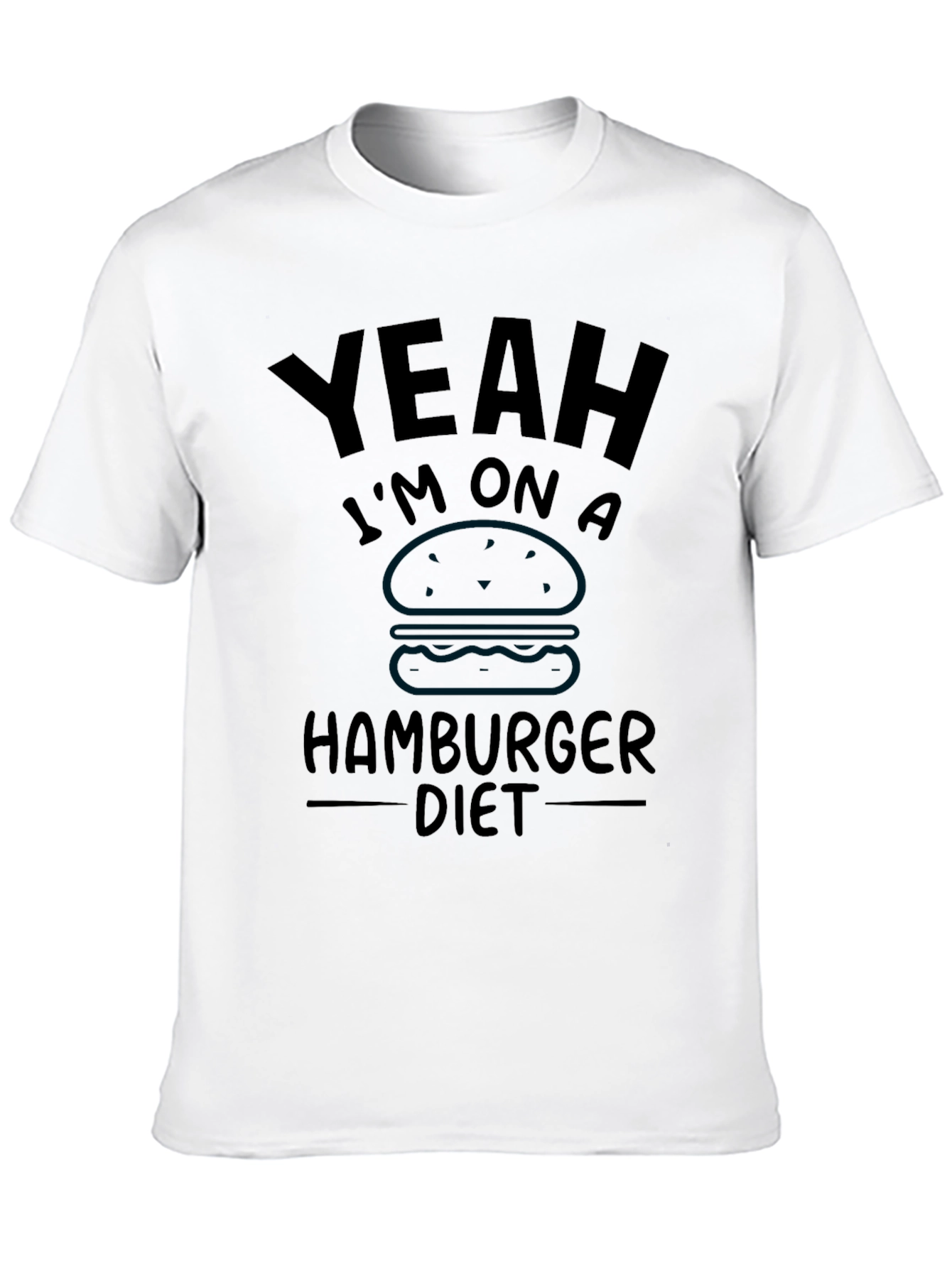 Funny Hamburger Diet Graphic T-Shirt