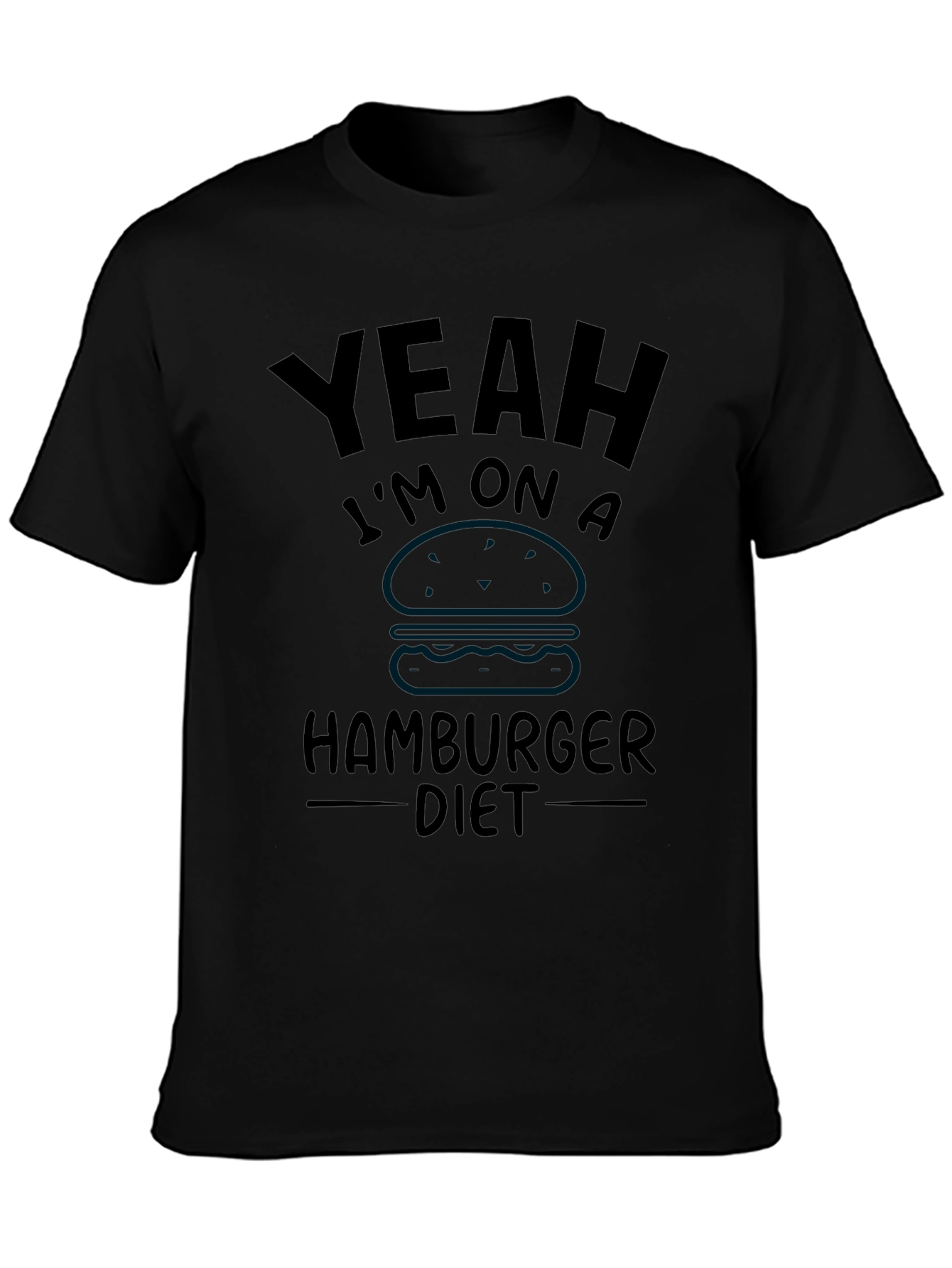 Funny Hamburger Diet Graphic T-Shirt