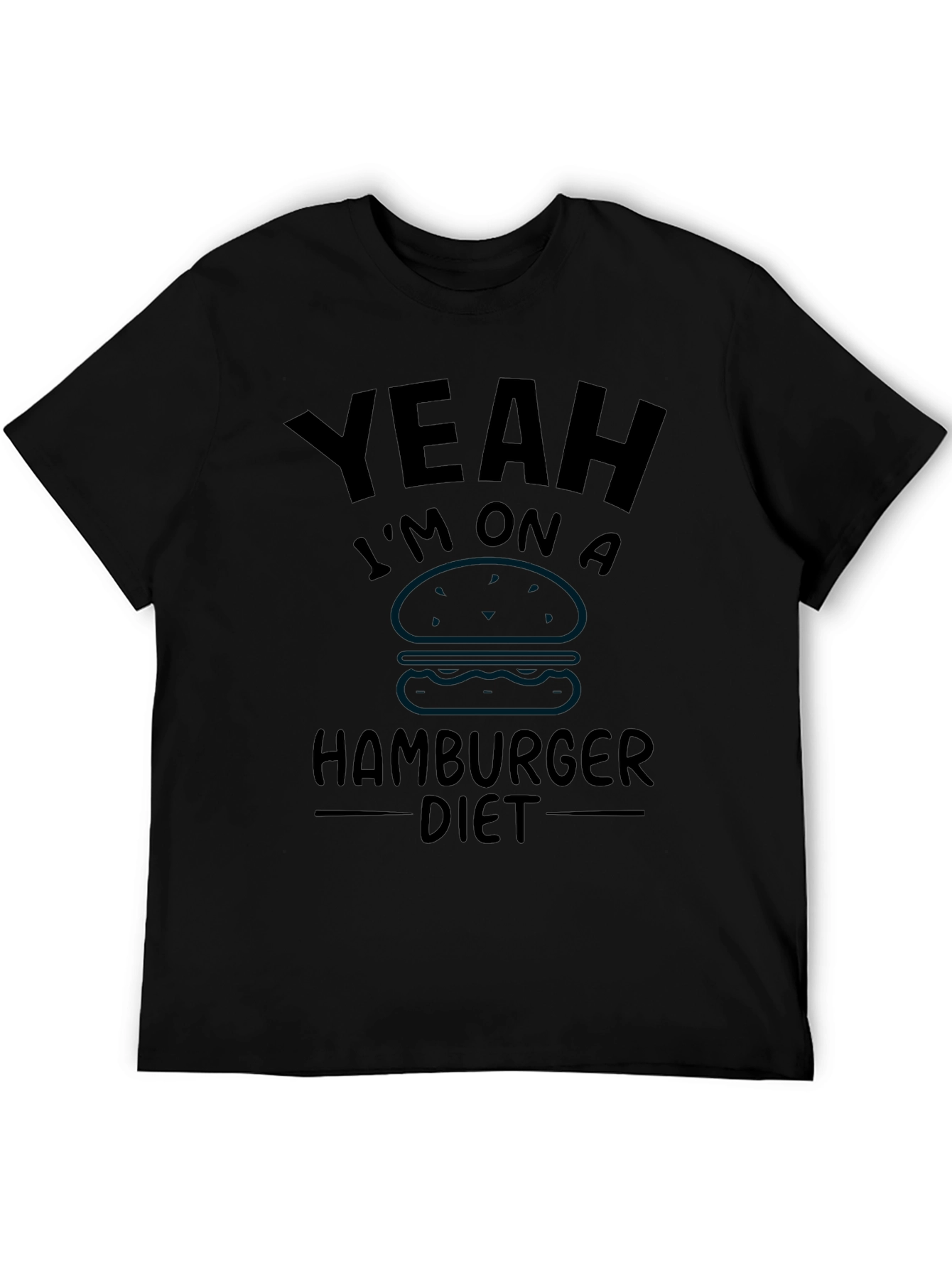Funny Hamburger Diet Graphic T-Shirt