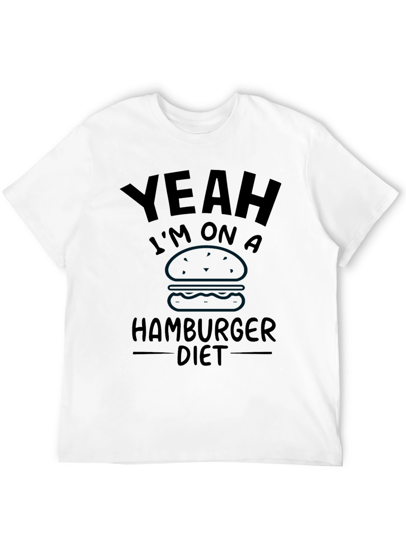 Funny Hamburger Diet Graphic T-Shirt