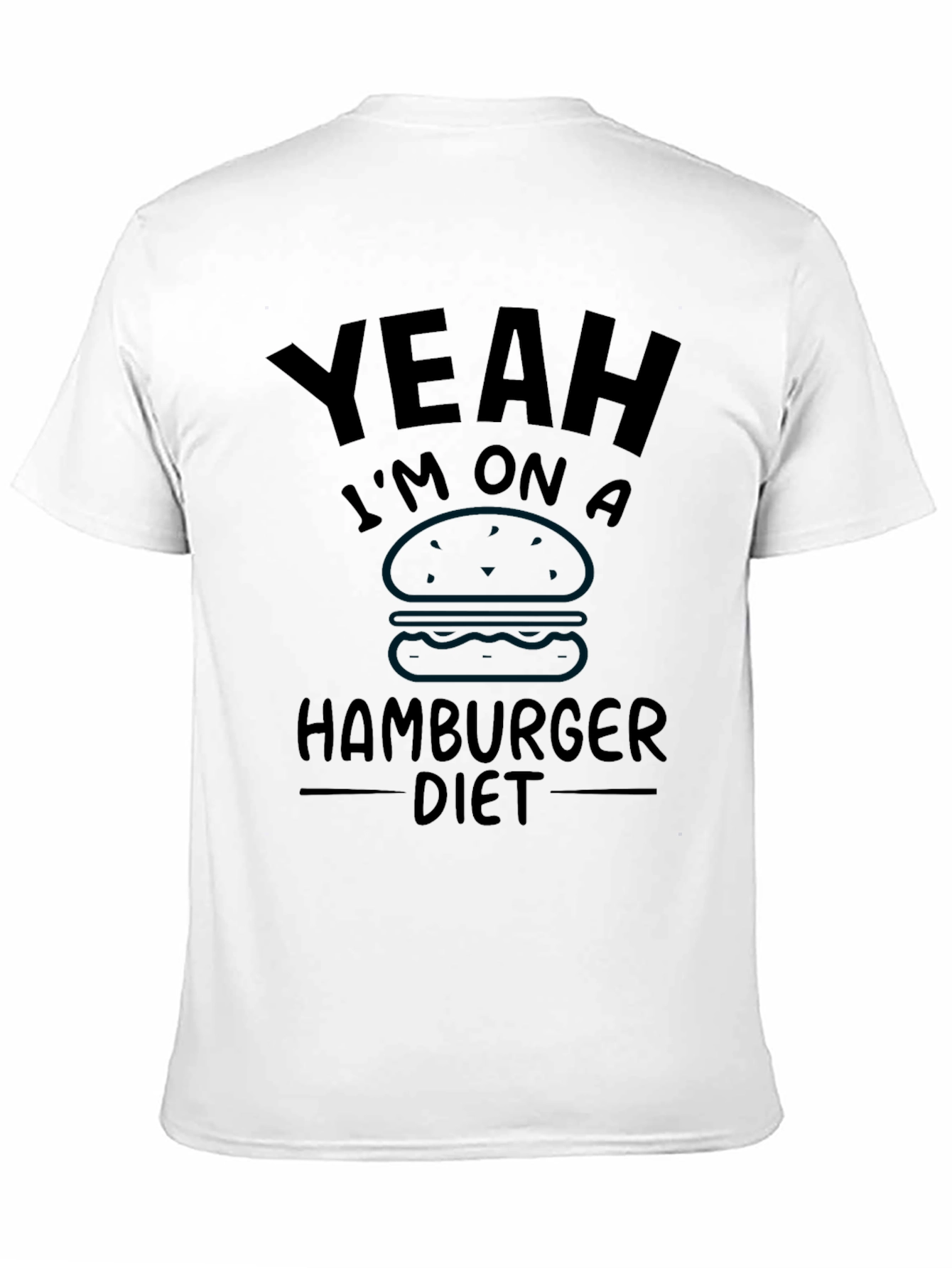 Funny Hamburger Diet Graphic T-Shirt