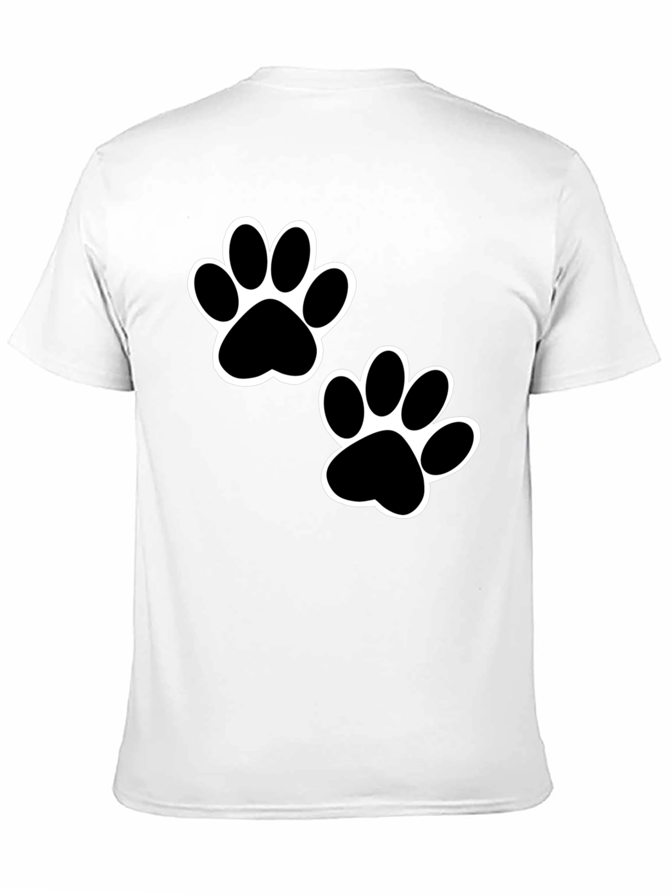 Black Paw Print T-Shirt - Casual Cotton Tee