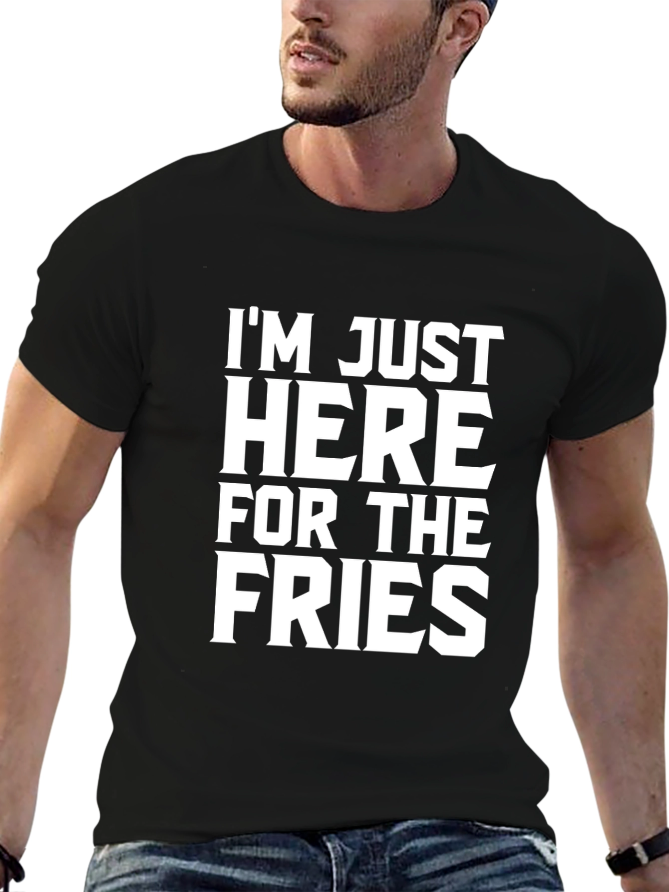 Im Just Here For The Fries Black Tee