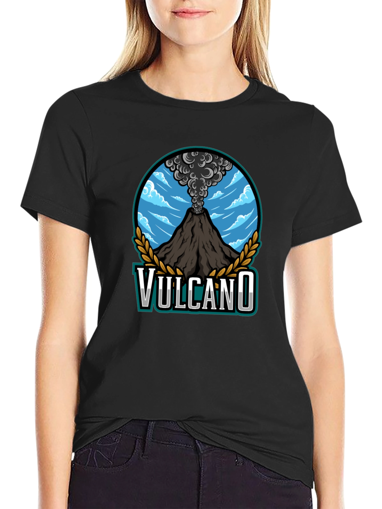 Volcano Graphic T-Shirt - Mens Black Tee