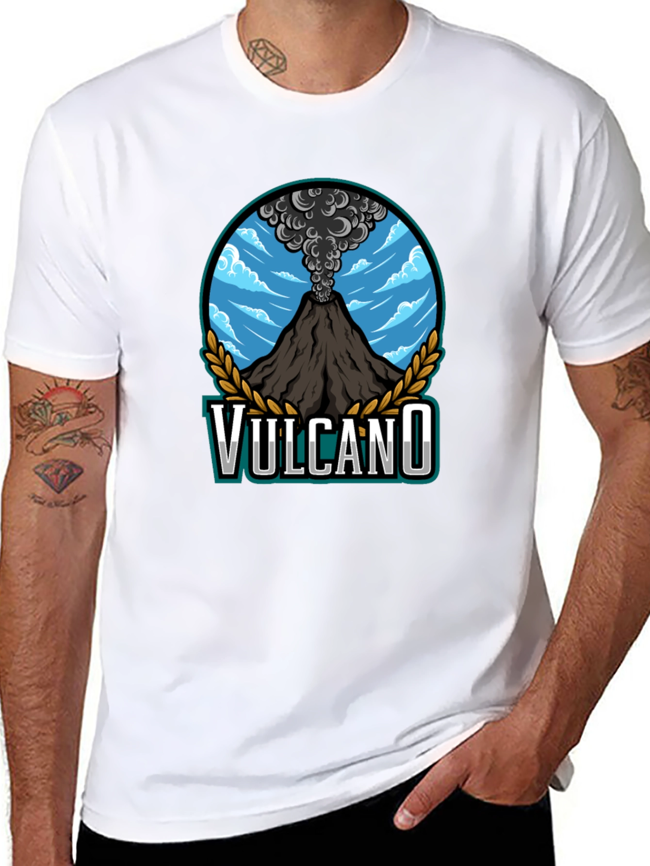 Volcano Graphic T-Shirt - Mens Black Tee