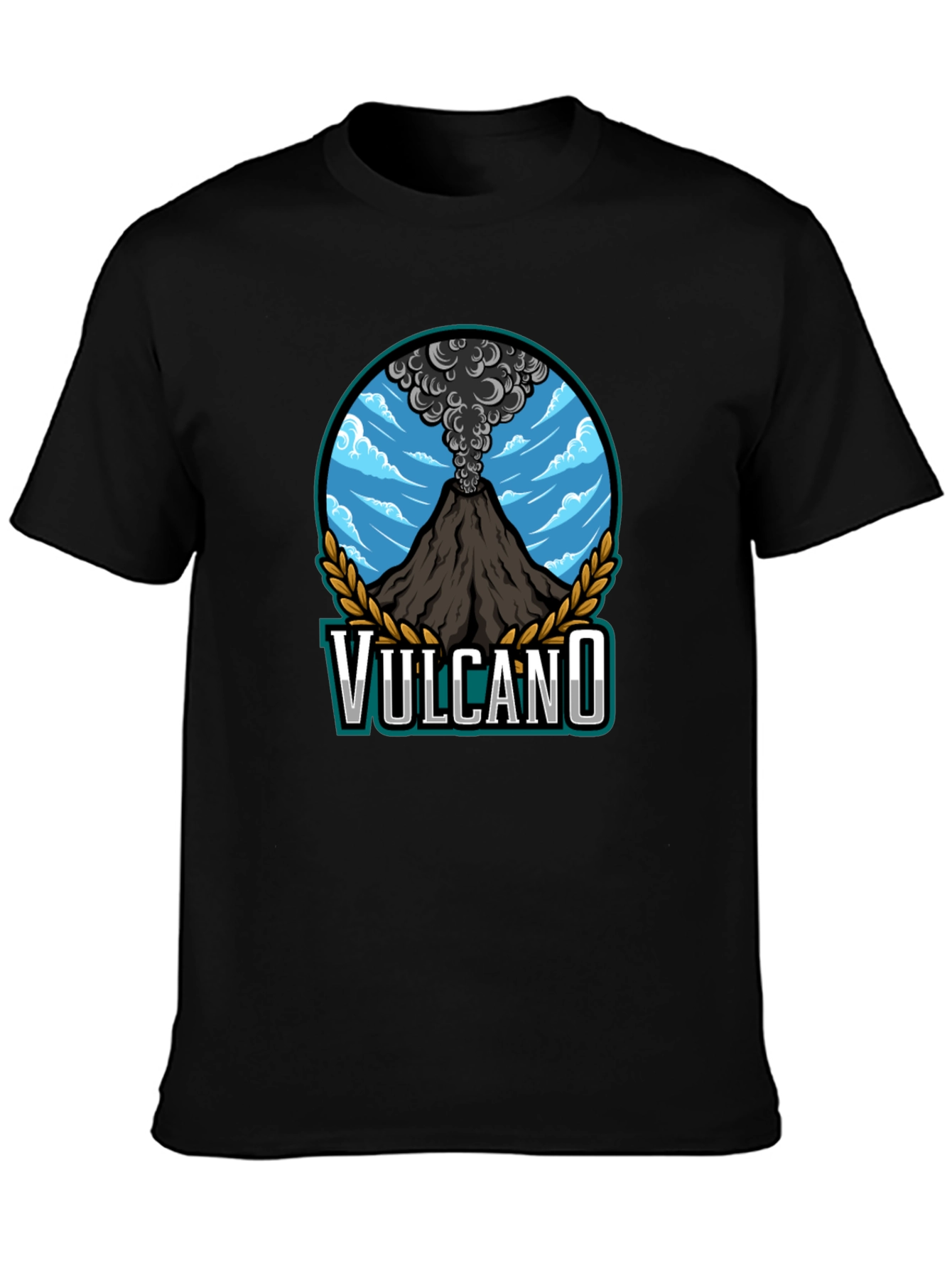 Volcano Graphic T-Shirt - Mens Black Tee