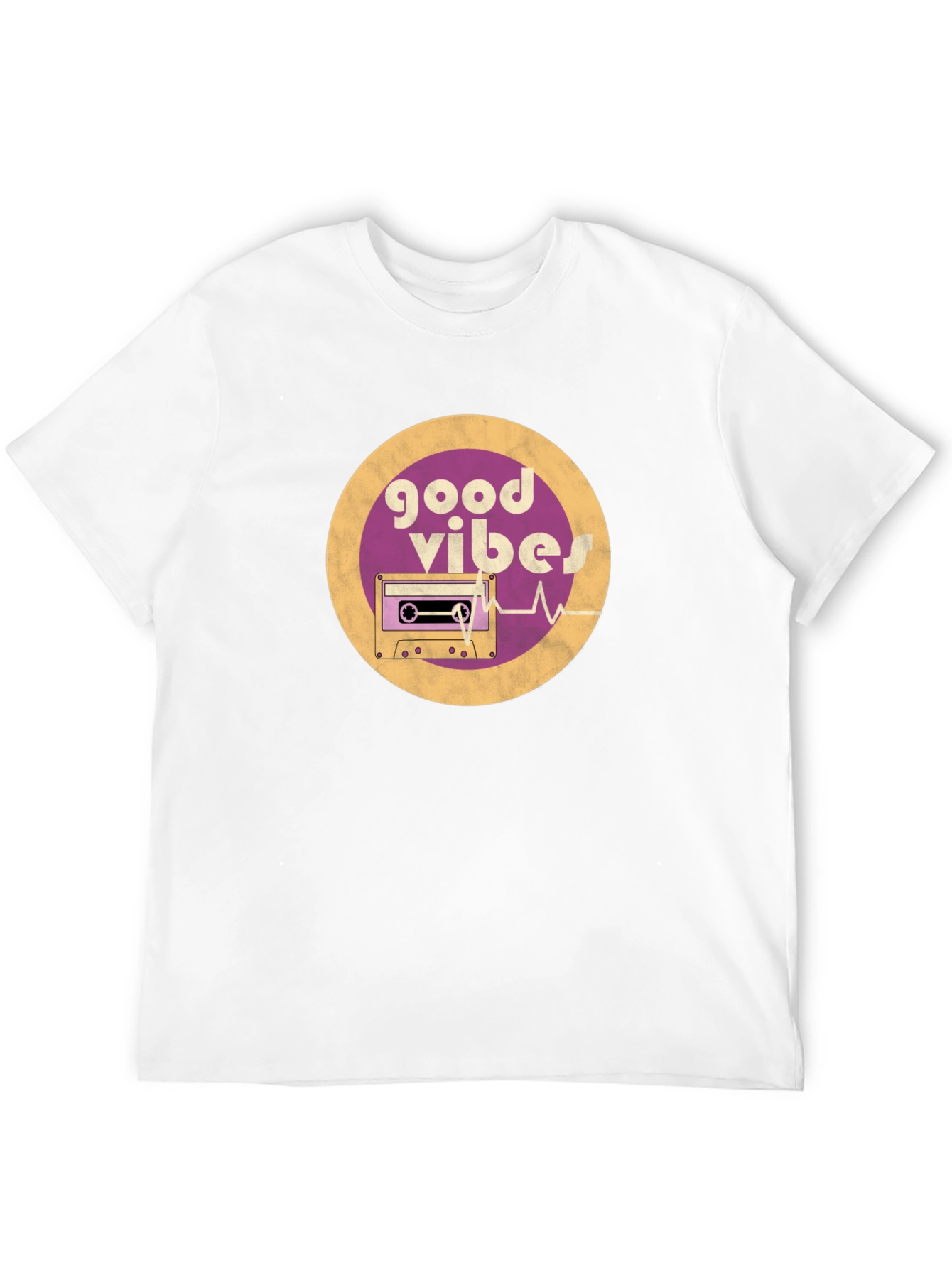 Good Vibes Cassette Tape Graphic Tee - Retro Style