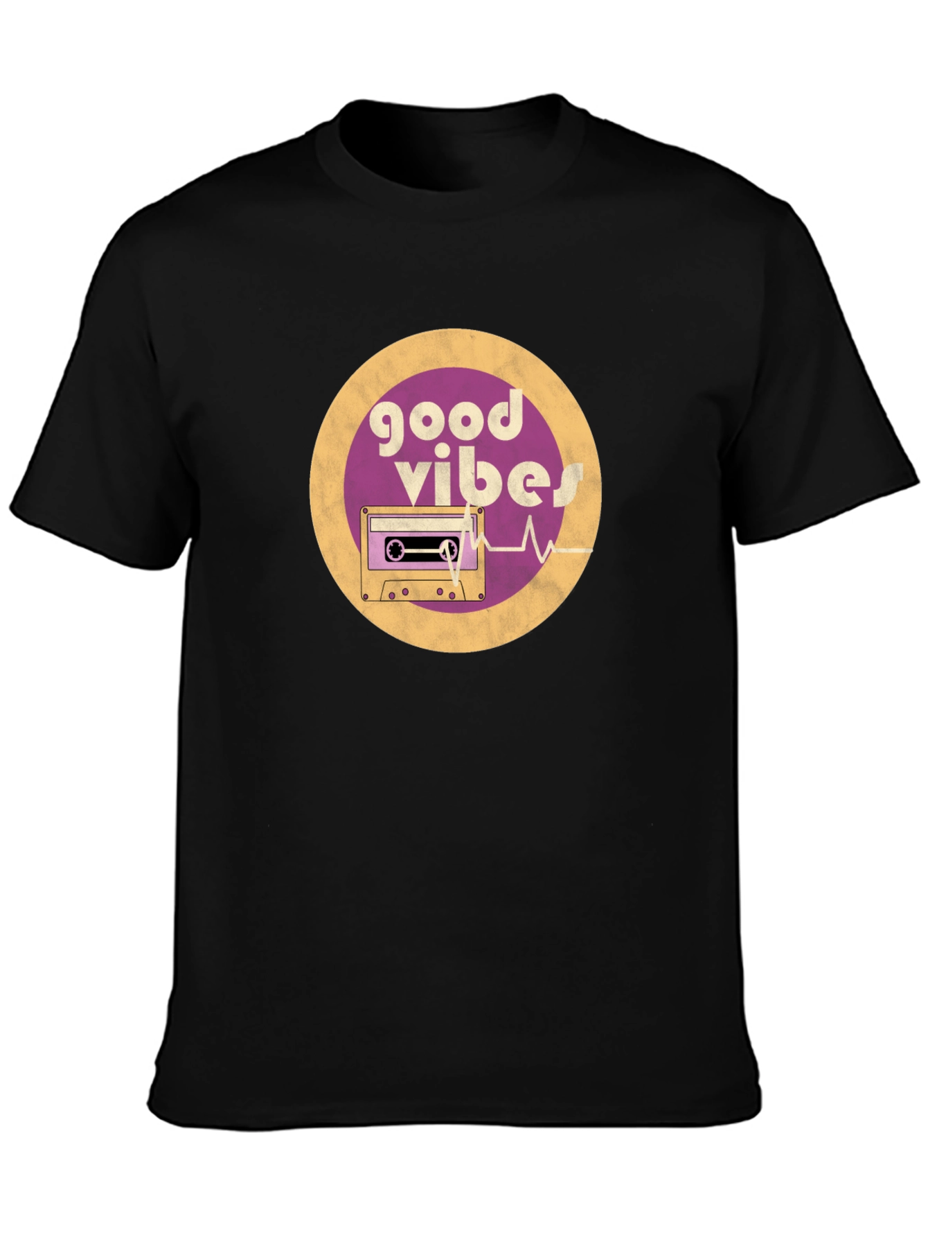 Good Vibes Cassette Tape Graphic Tee - Retro Style