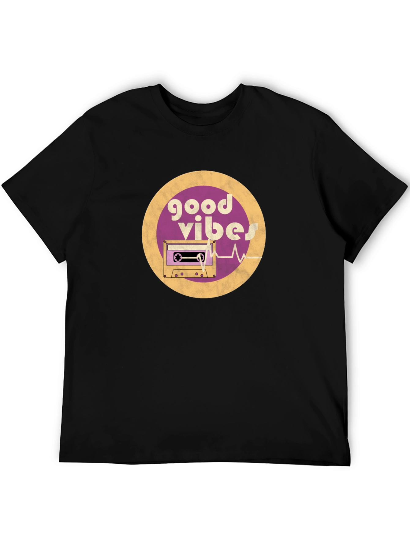 Good Vibes Cassette Tape Graphic Tee - Retro Style