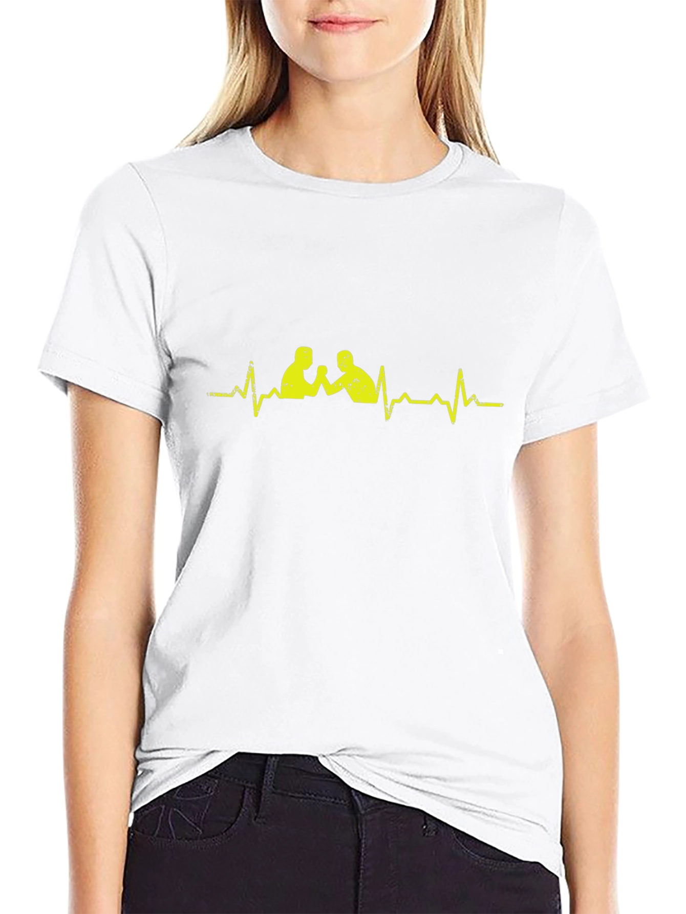Arm Wrestling Heartbeat T-Shirt - Black