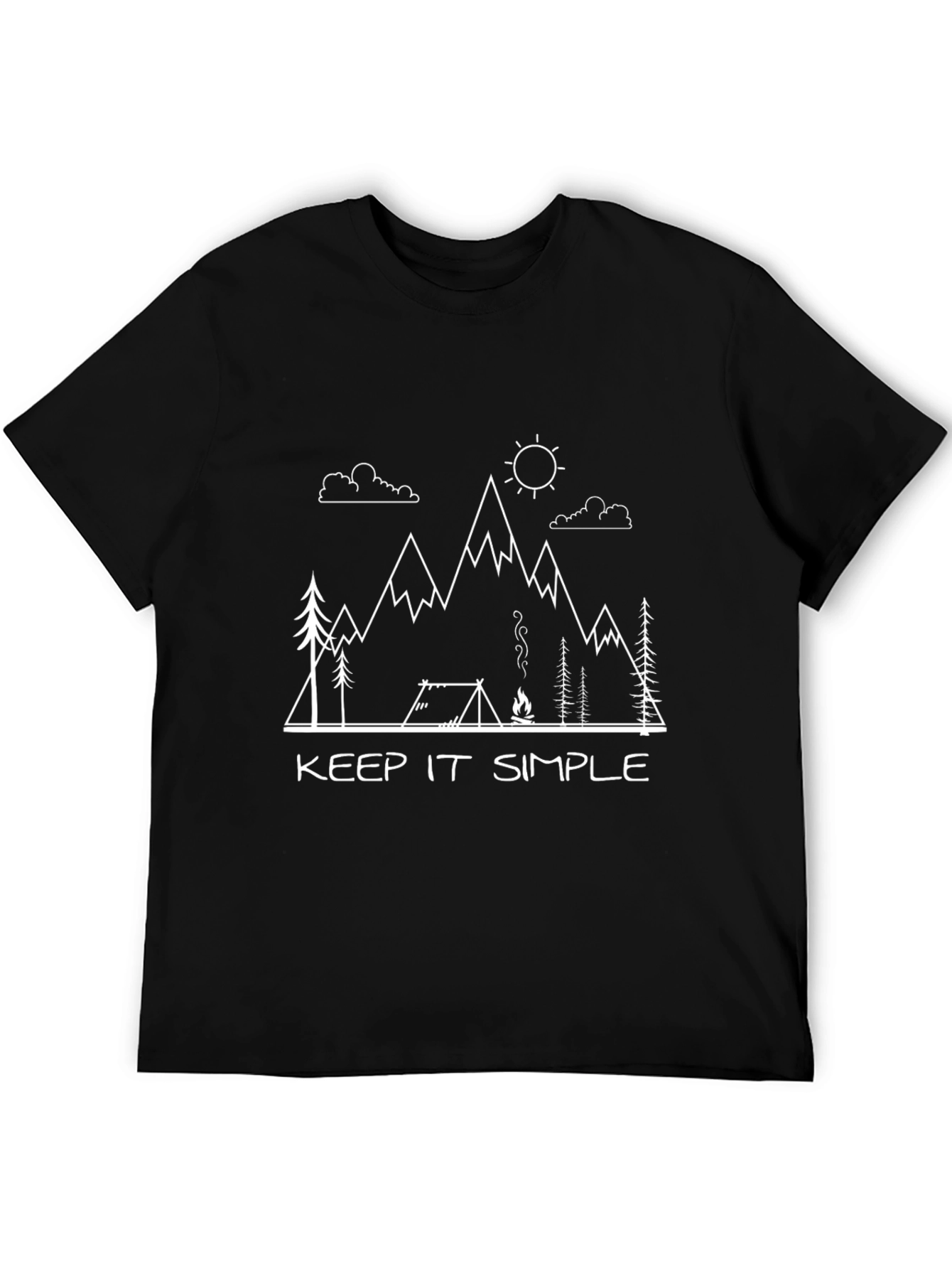 Keep It Simple Camping Black T-Shirt