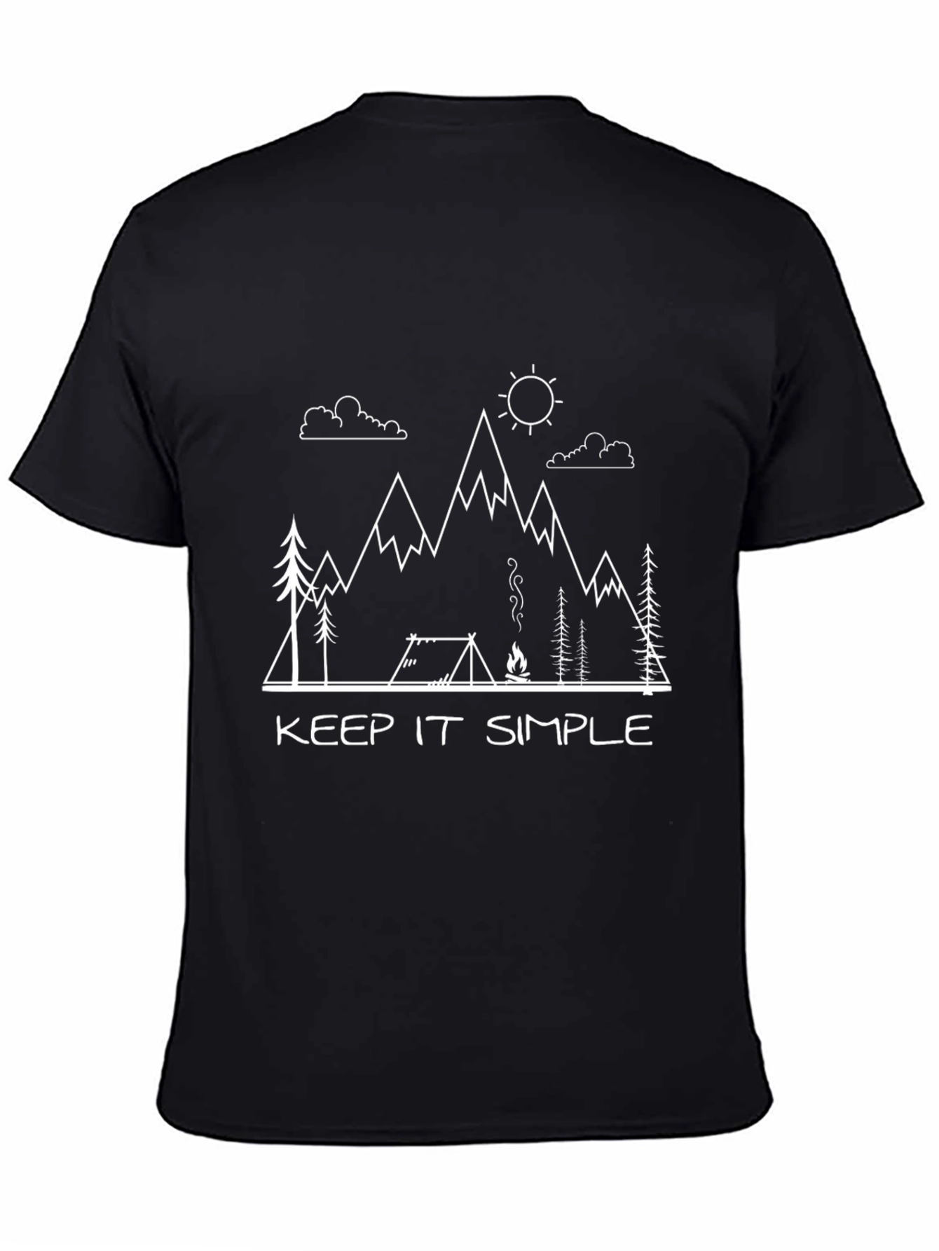 Keep It Simple Camping Black T-Shirt