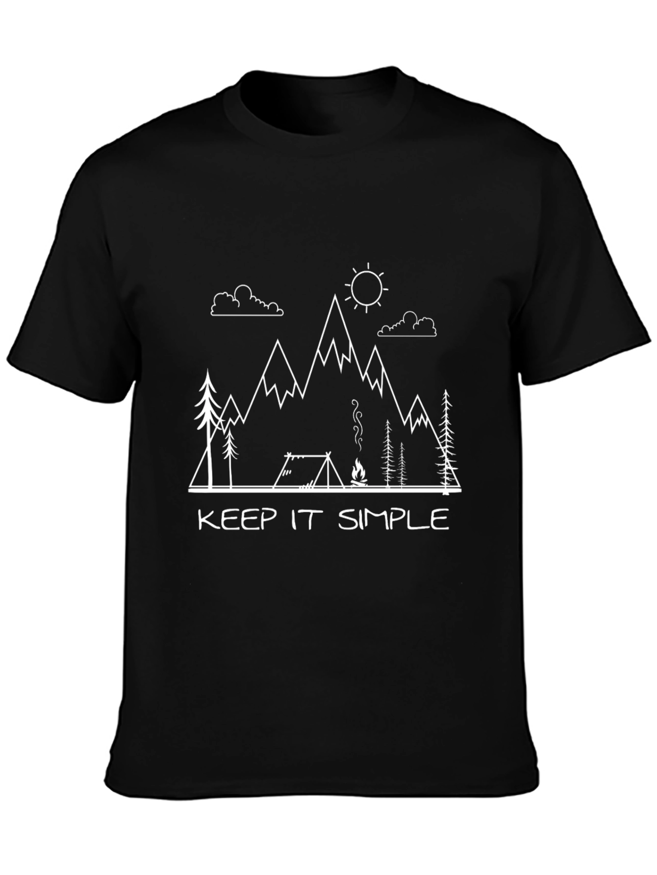 Keep It Simple Camping Black T-Shirt