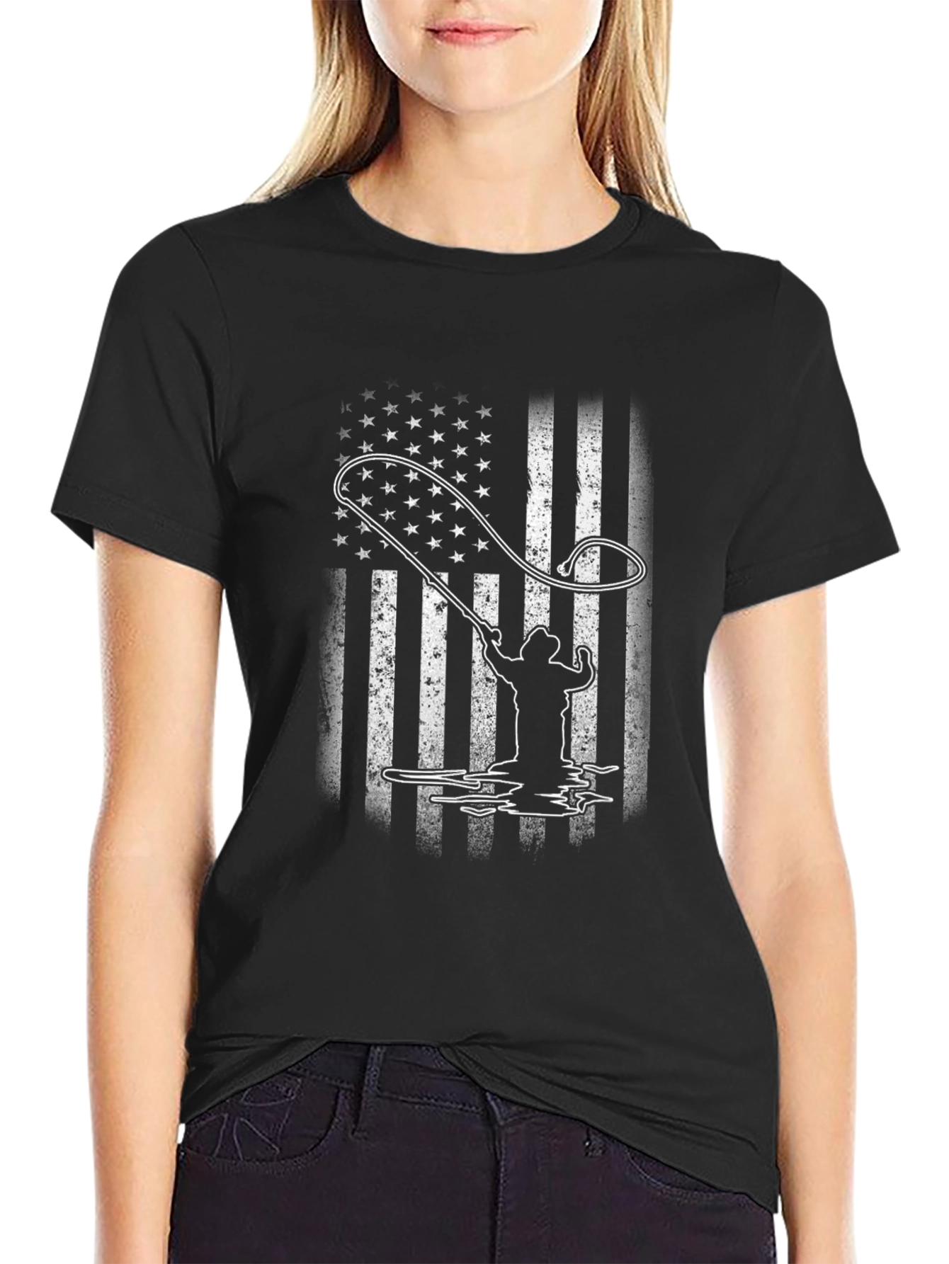 American Flag Fly Fishing T-Shirt
