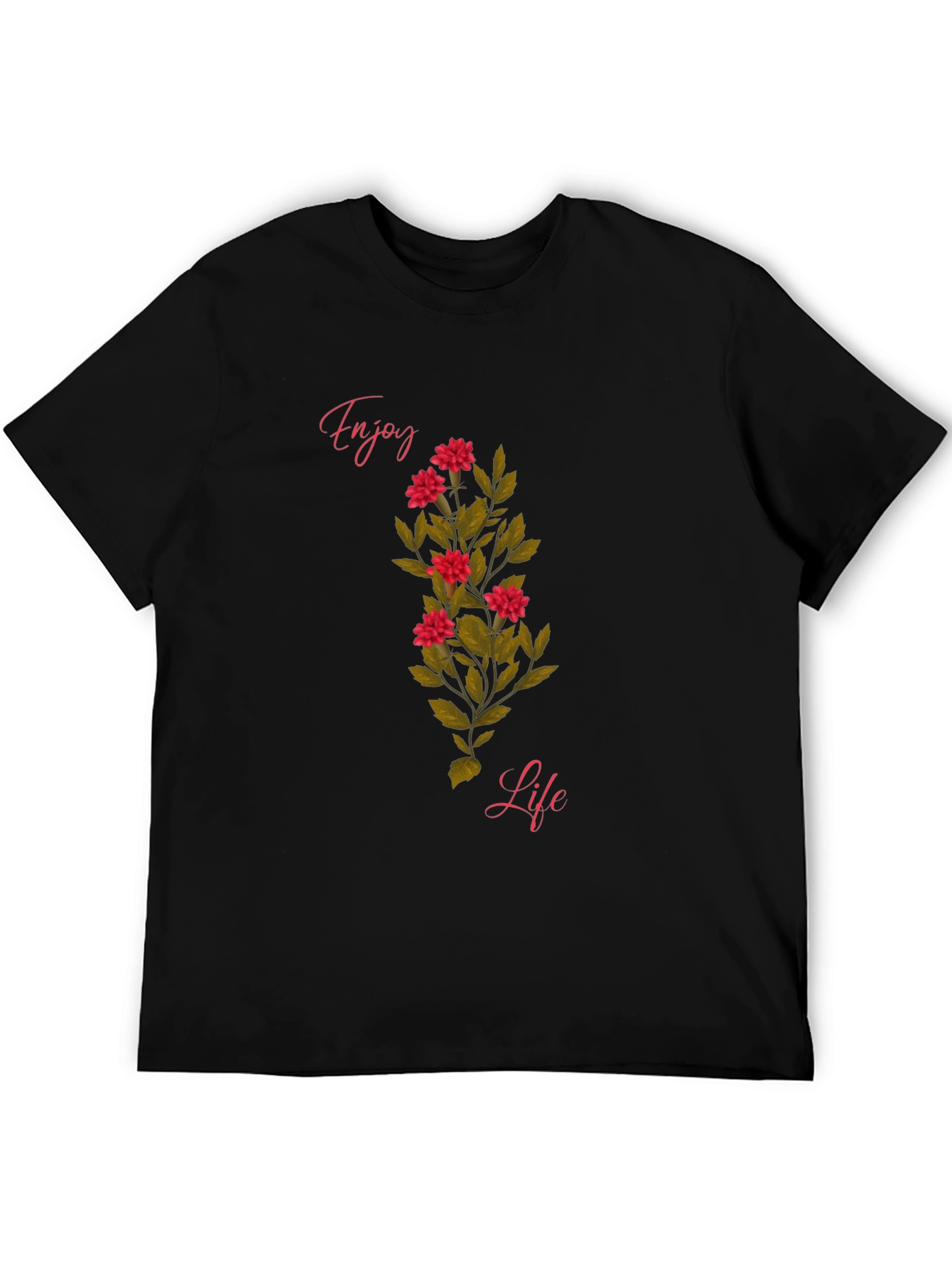 Enjoy Life Graphic T-Shirt - Floral Design