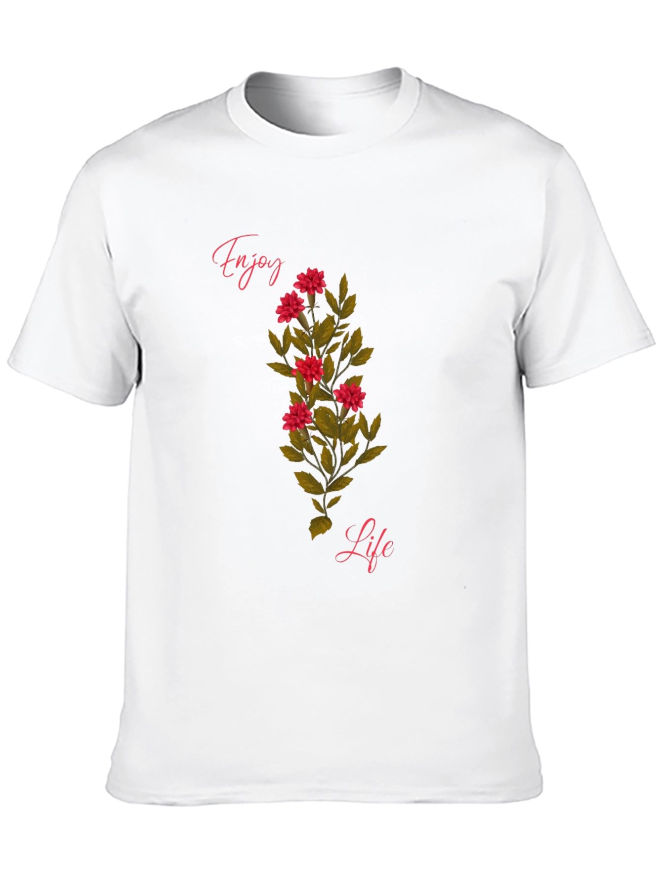 Enjoy Life Graphic T-Shirt - Floral Design