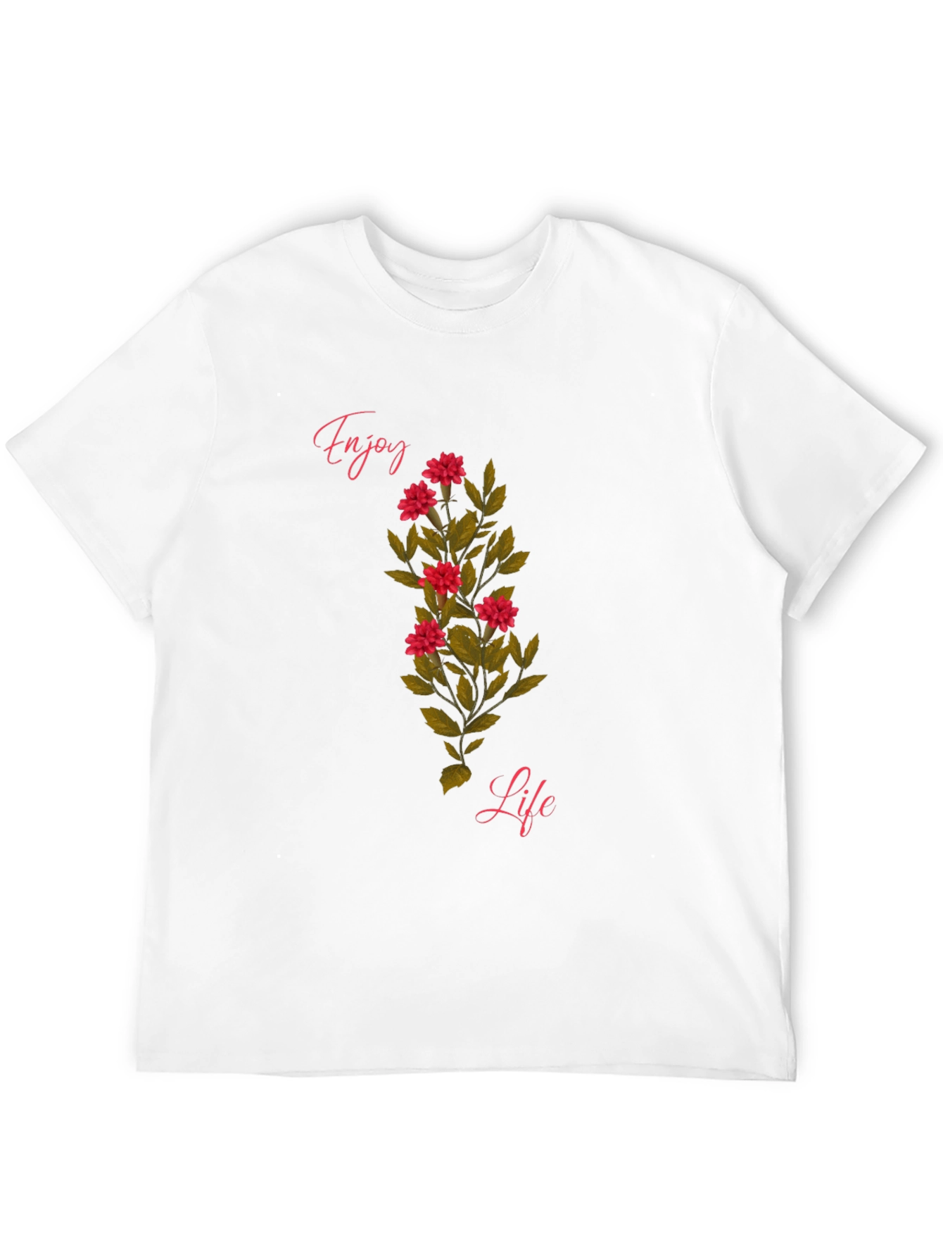 Enjoy Life Graphic T-Shirt - Floral Design