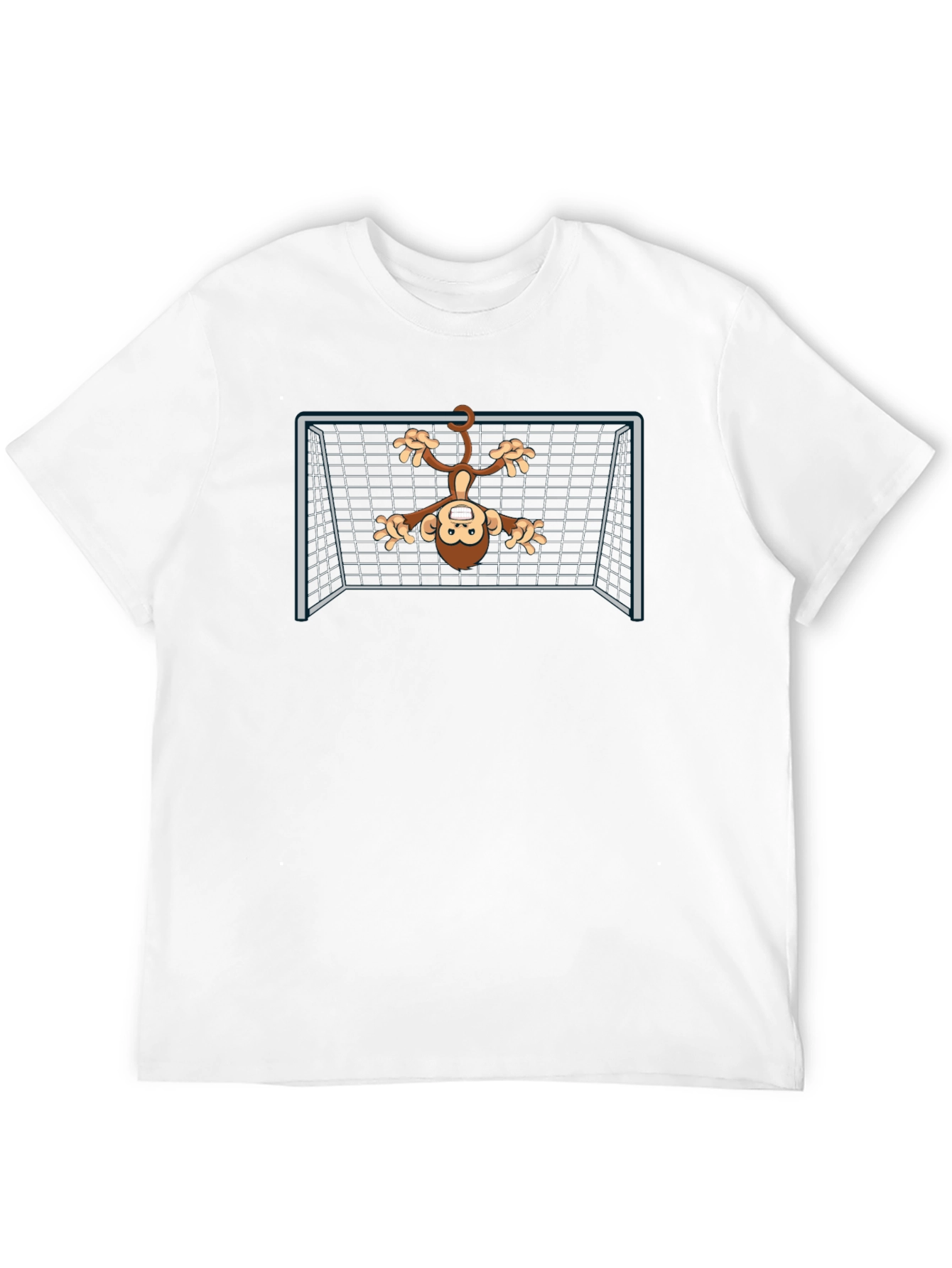 Monkey Goalie Graphic Tee - Black Cotton T-Shirt