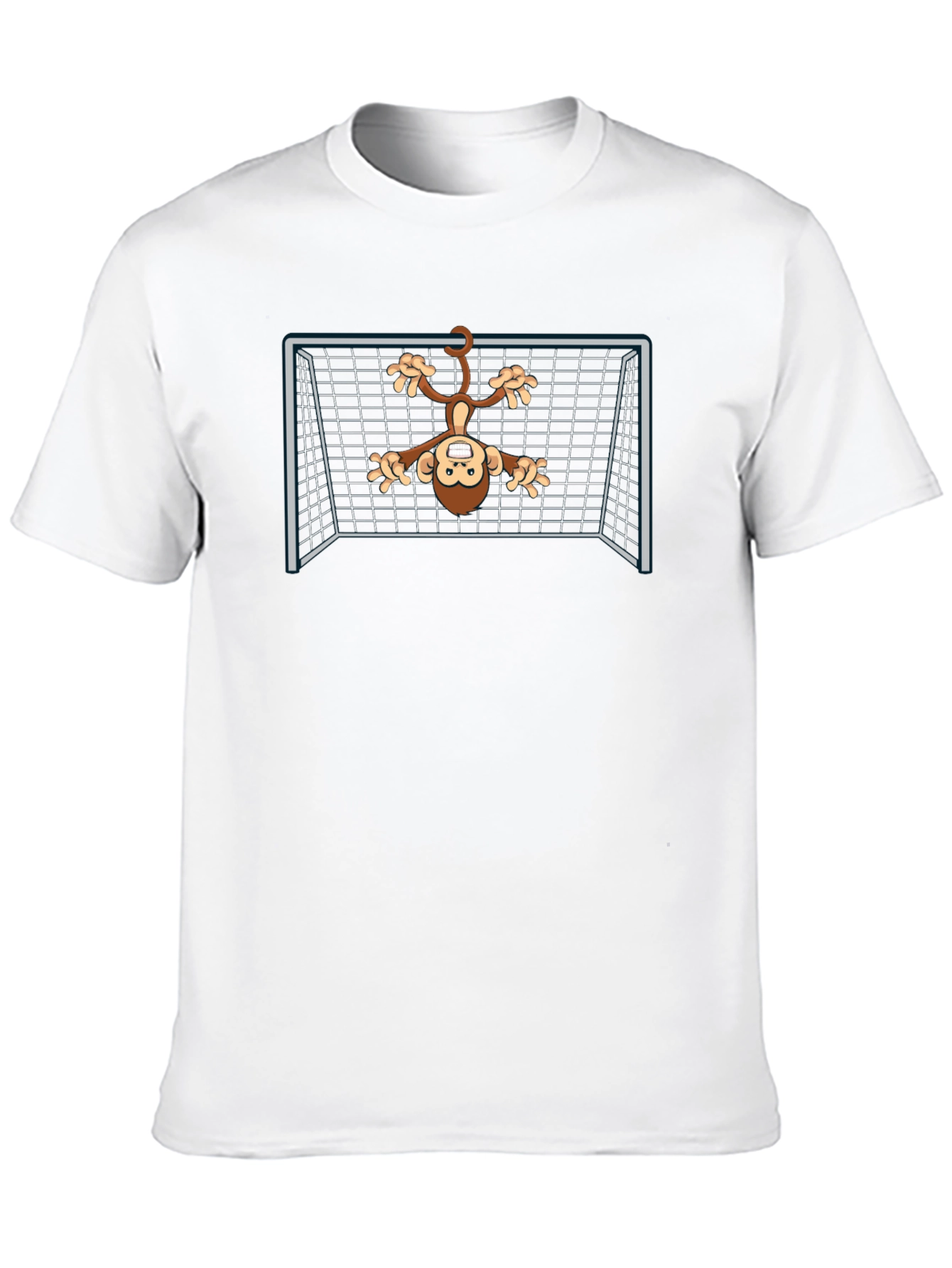 Monkey Goalie Graphic Tee - Black Cotton T-Shirt