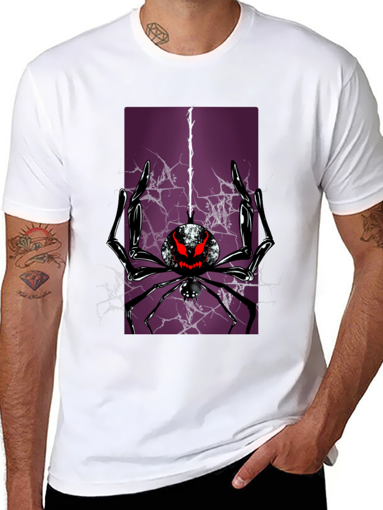 Spider Graphic T-Shirt - Black