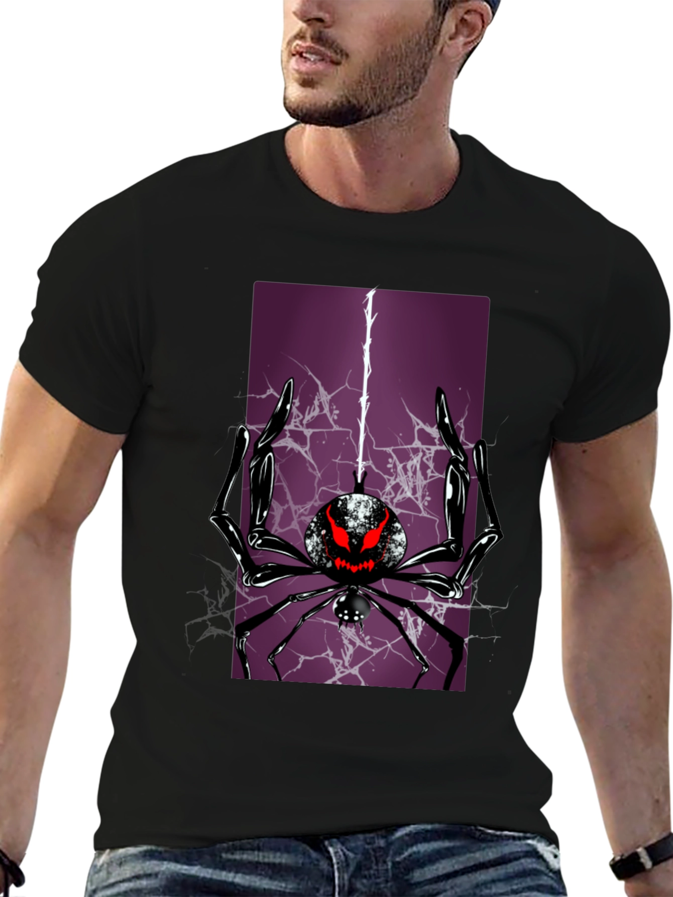Spider Graphic T-Shirt - Black