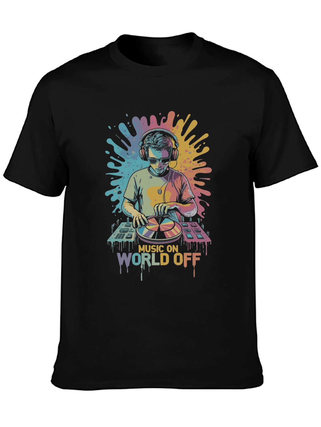 Music On World Off DJ Graphic Tee