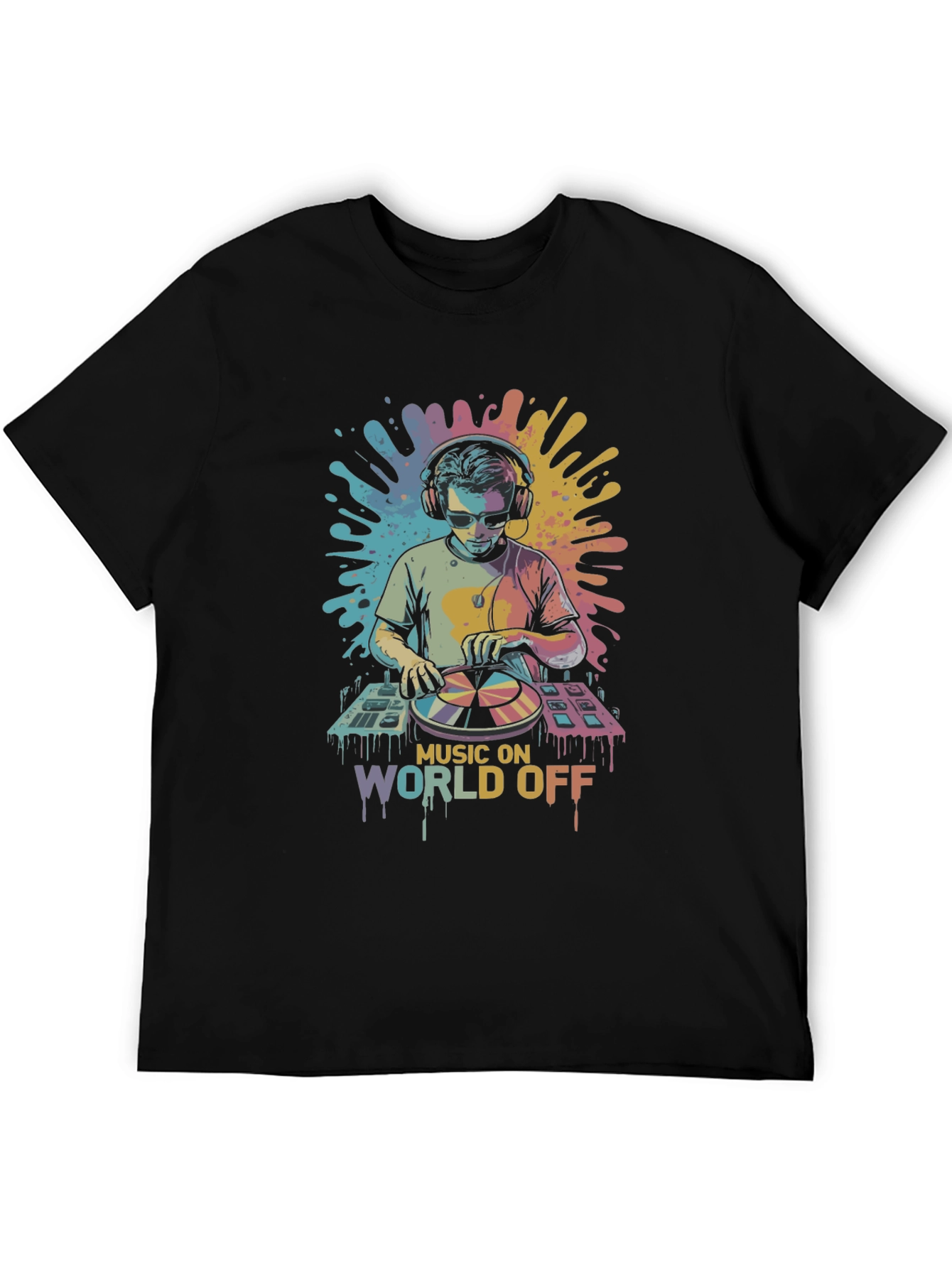 Music On World Off DJ Graphic Tee