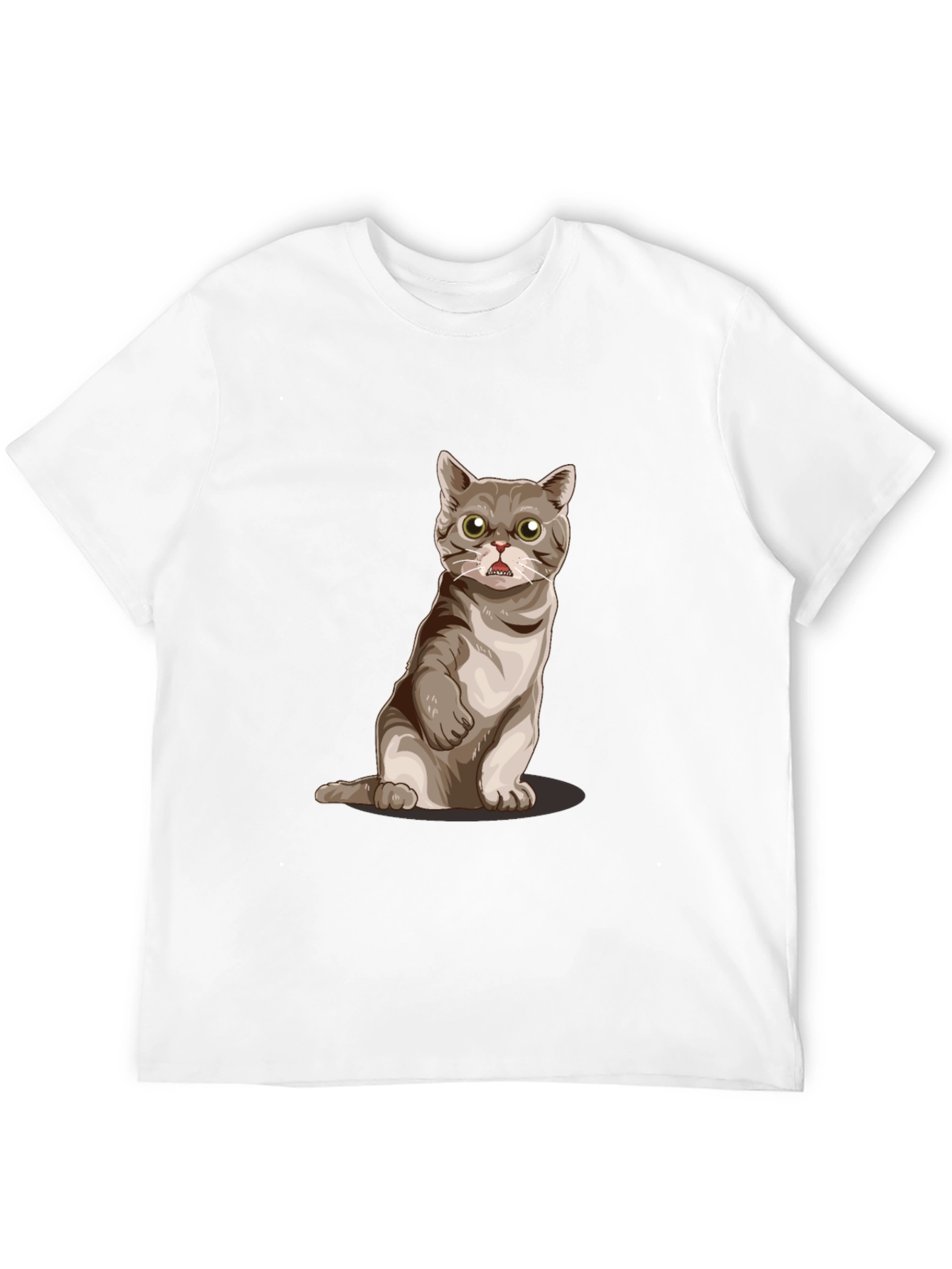 Funny Cat Graphic Tee - Black Cotton Comfort