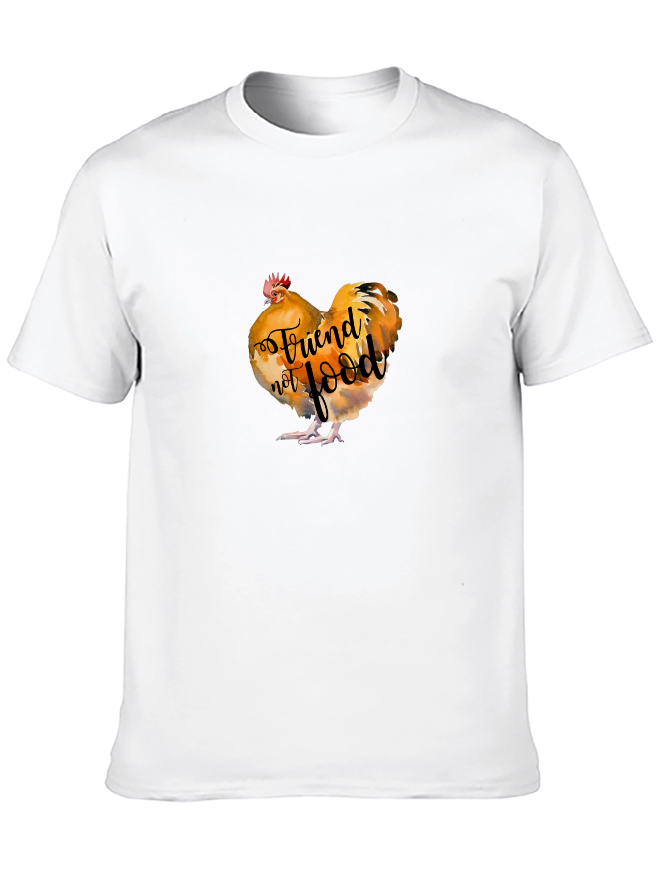 Vegan Rooster Graphic Tee - Friend Not Food