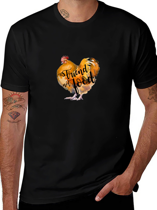 Vegan Rooster Graphic Tee - Friend Not Food