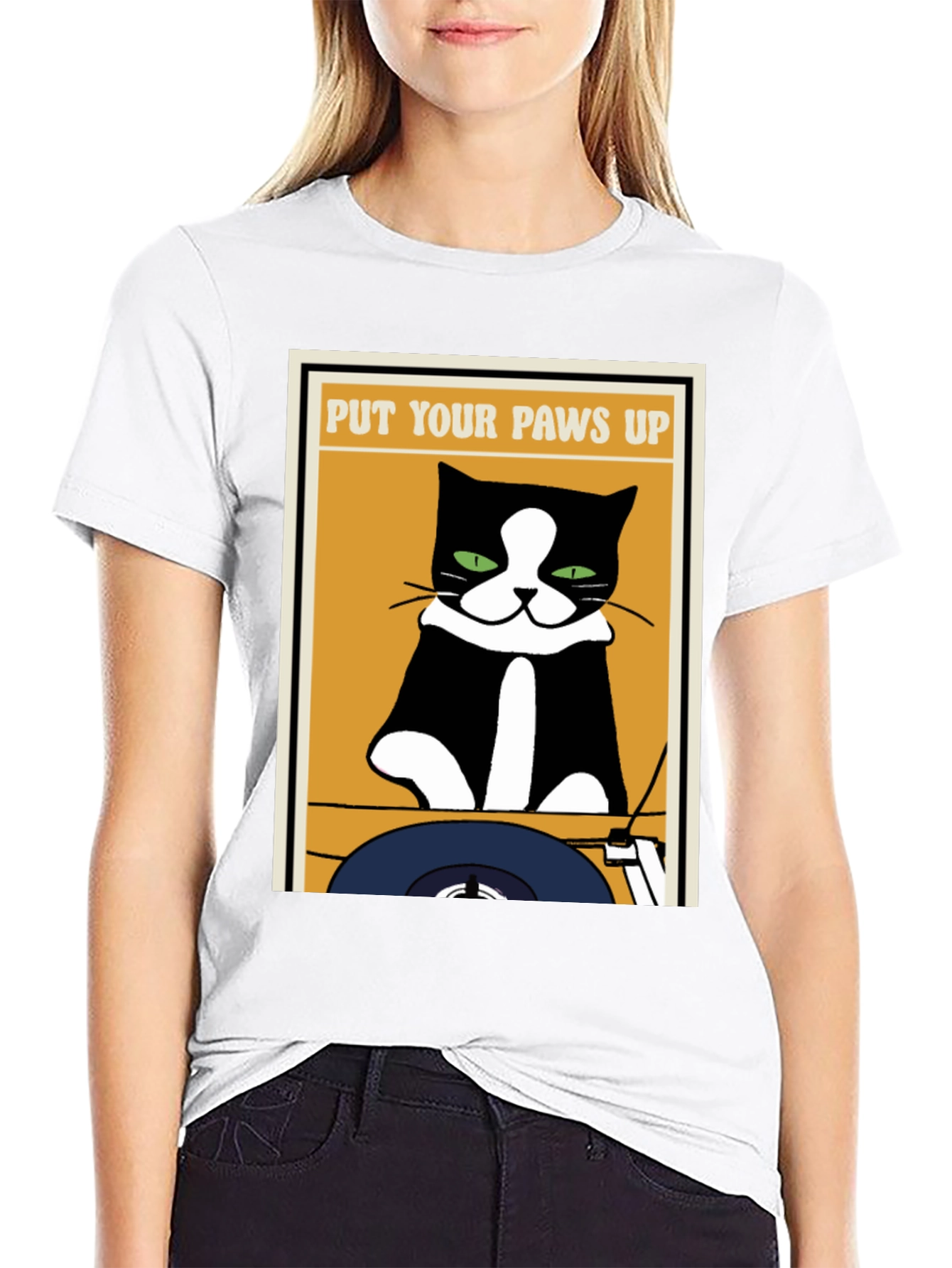 DJ Cat T-Shirt: Put Your Paws Up!