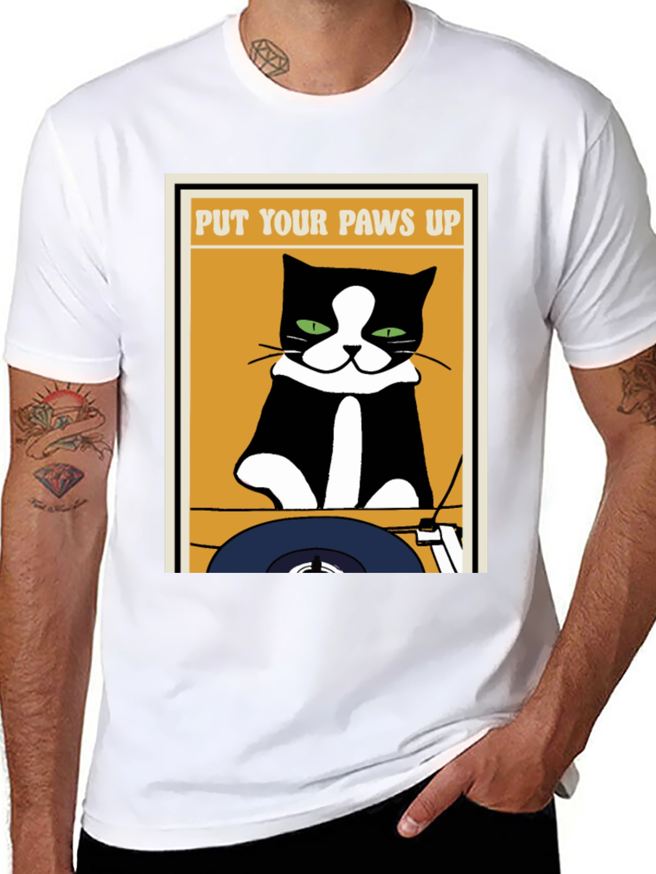 DJ Cat T-Shirt: Put Your Paws Up!