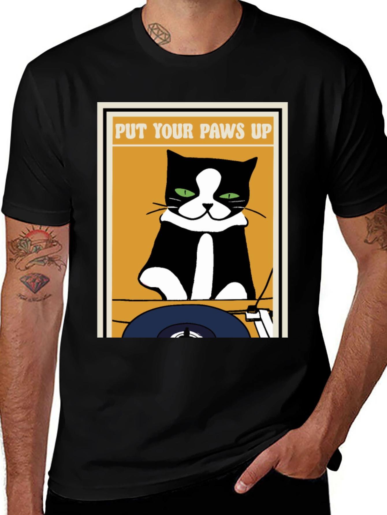 DJ Cat T-Shirt: Put Your Paws Up!