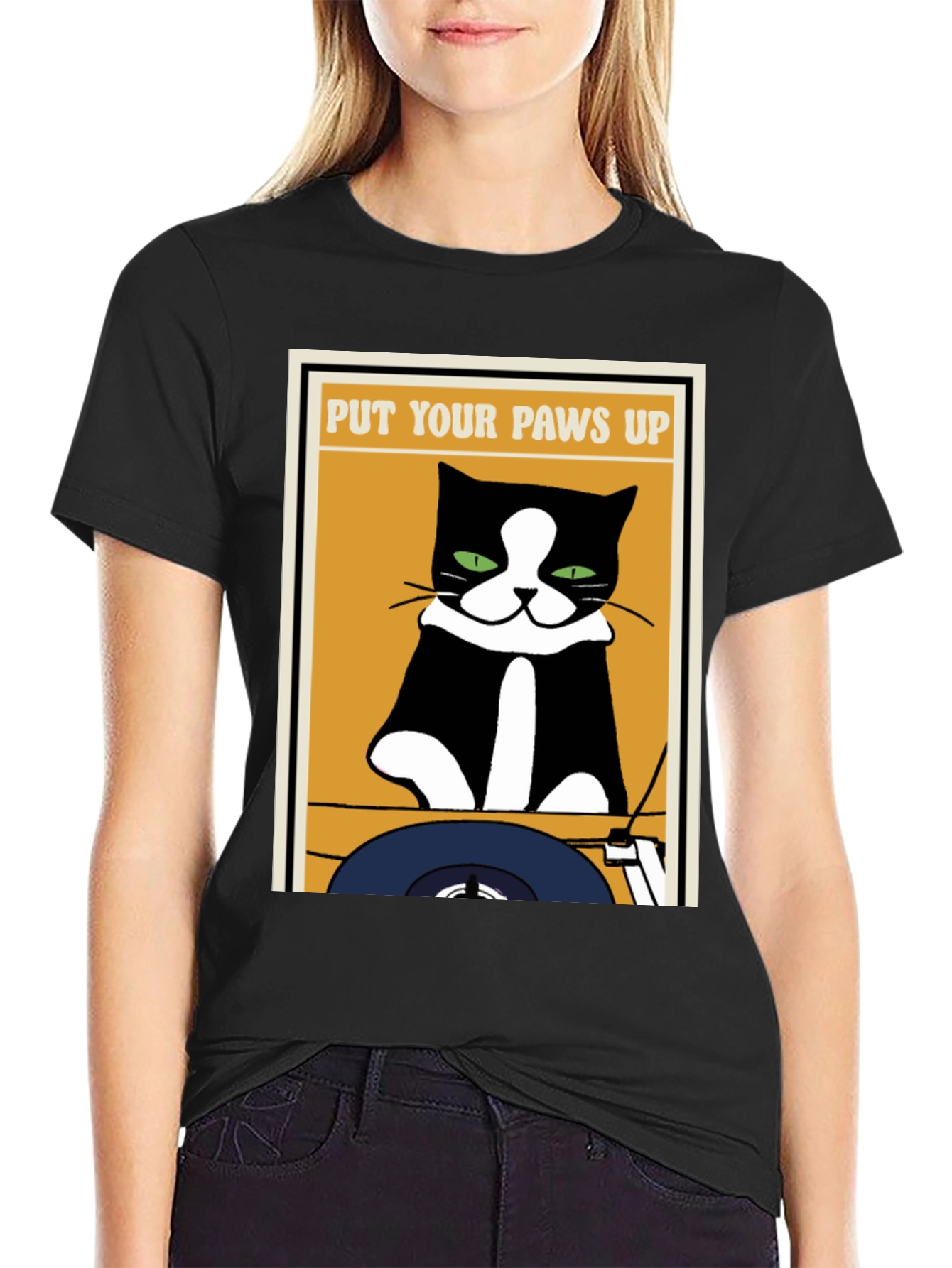 DJ Cat T-Shirt: Put Your Paws Up!