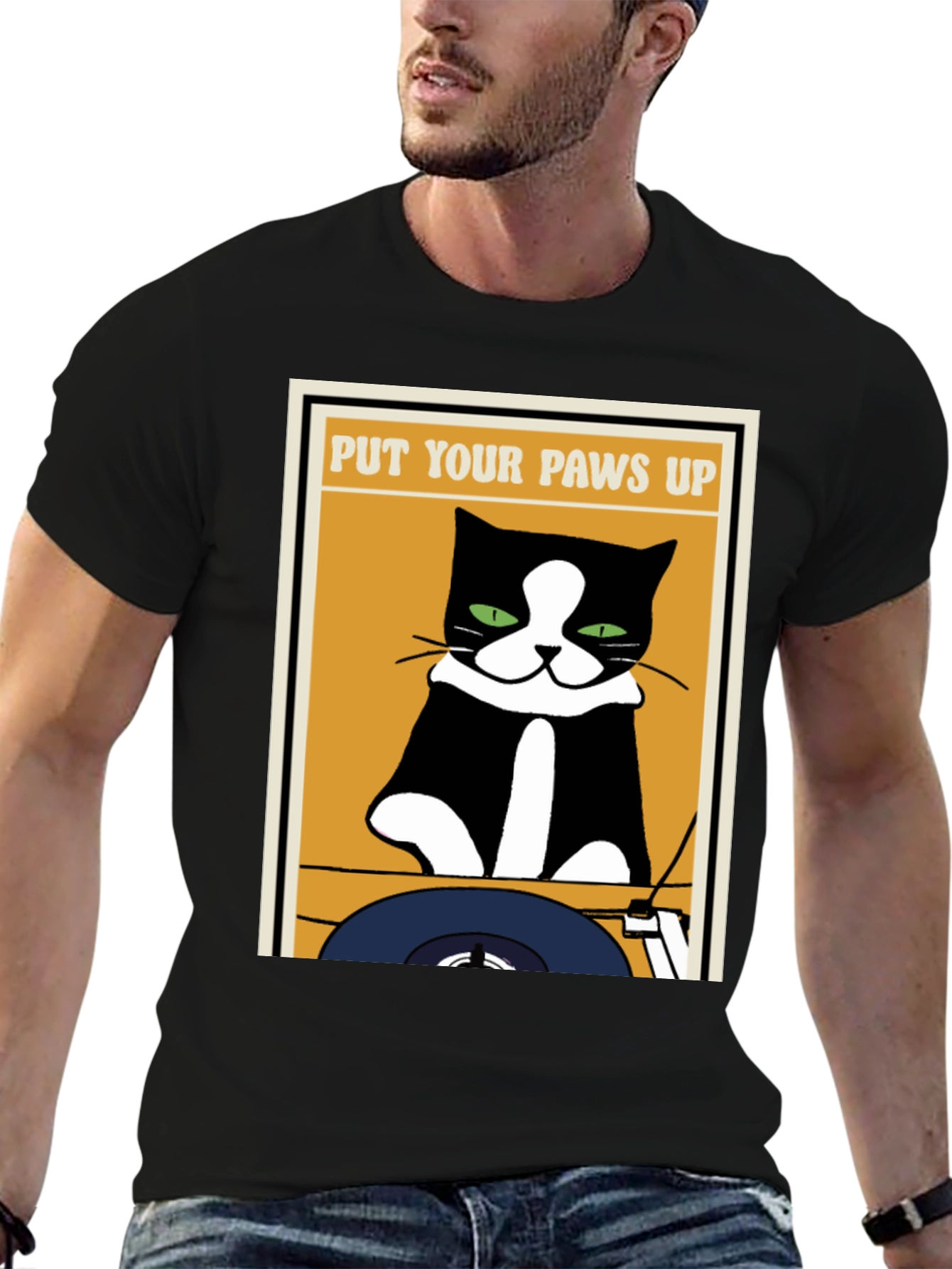 DJ Cat T-Shirt: Put Your Paws Up!