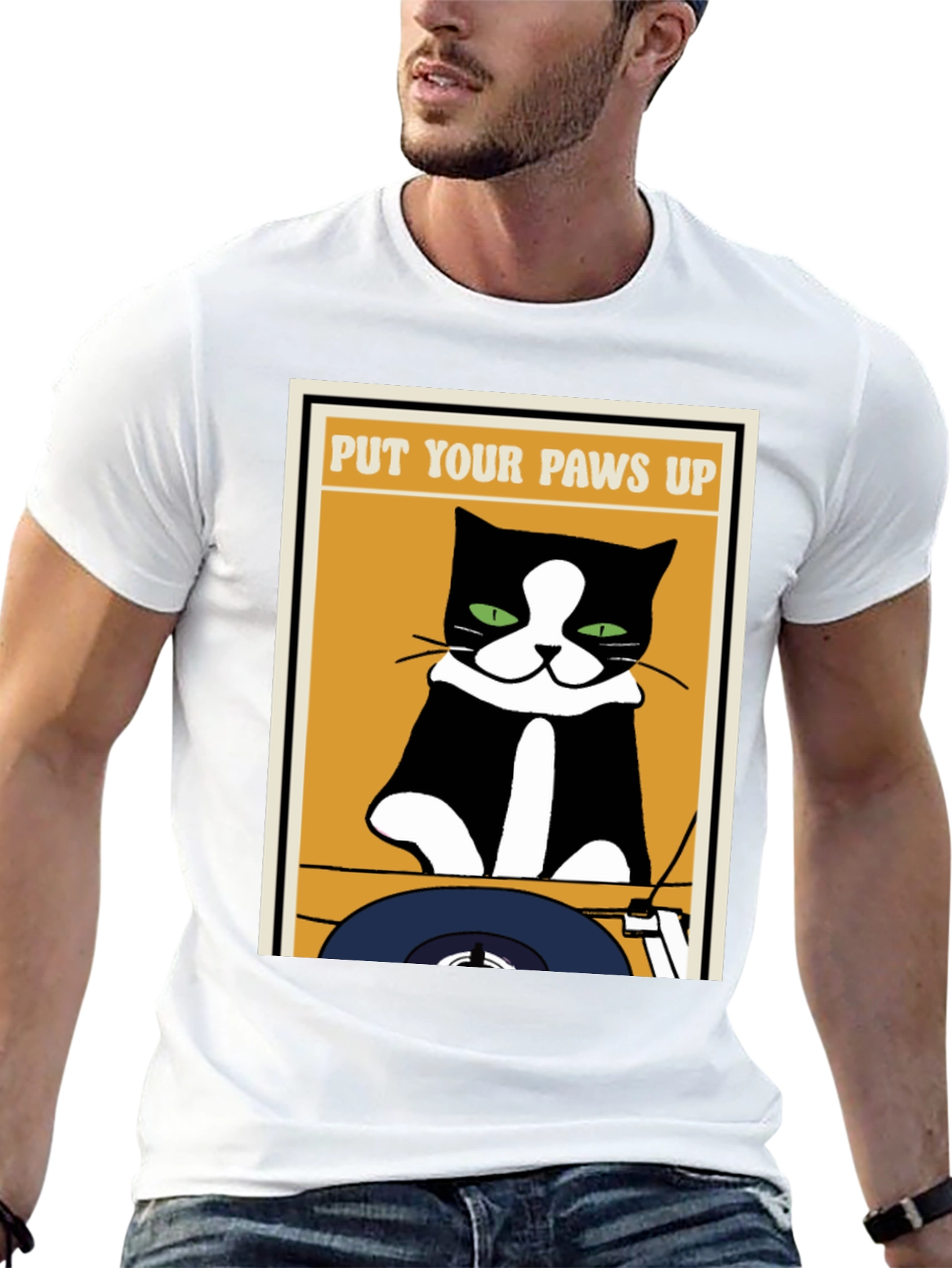 DJ Cat T-Shirt: Put Your Paws Up!
