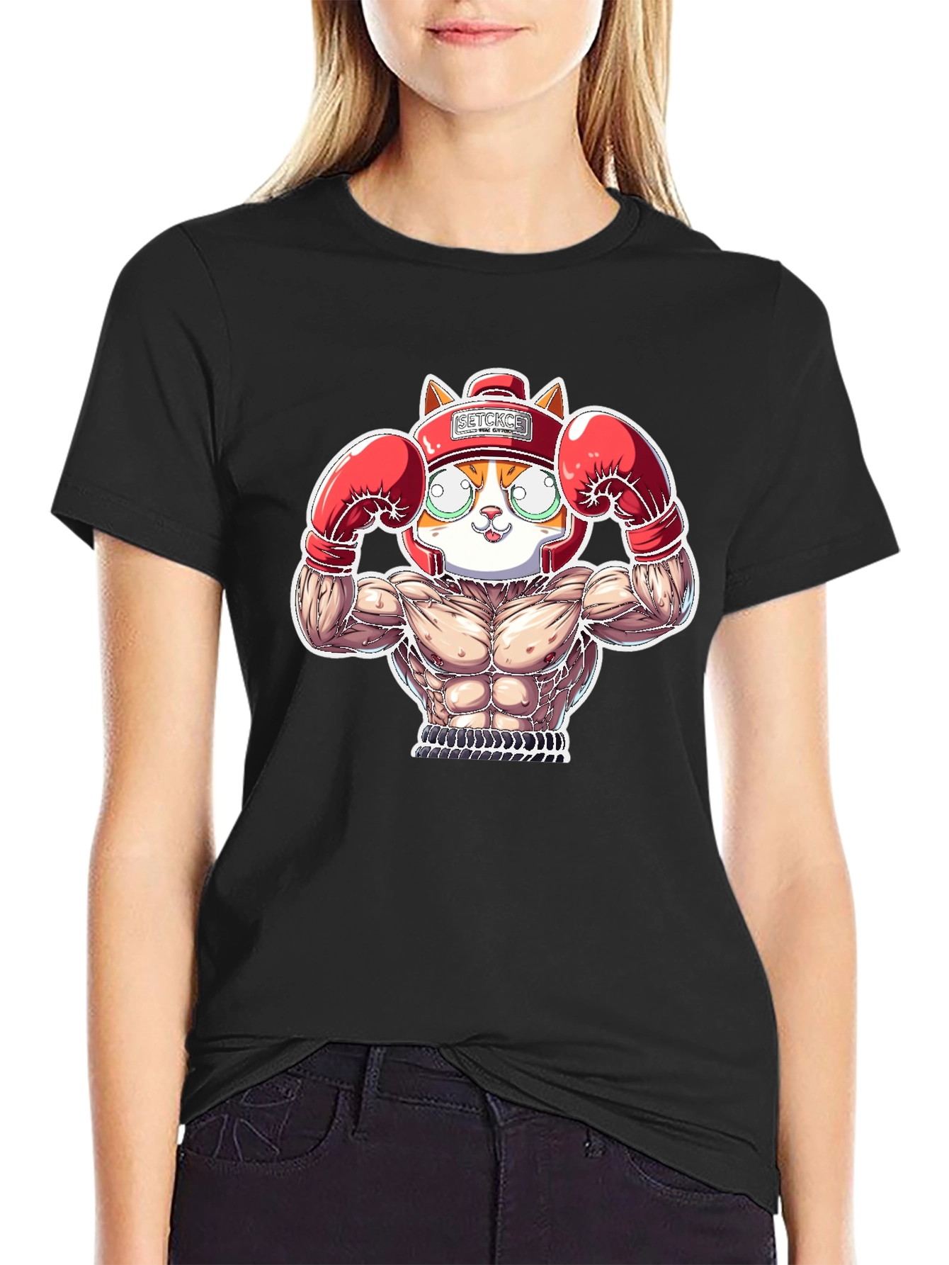 Boxer Cat Graphic Tee - Funny Animal T-Shirt