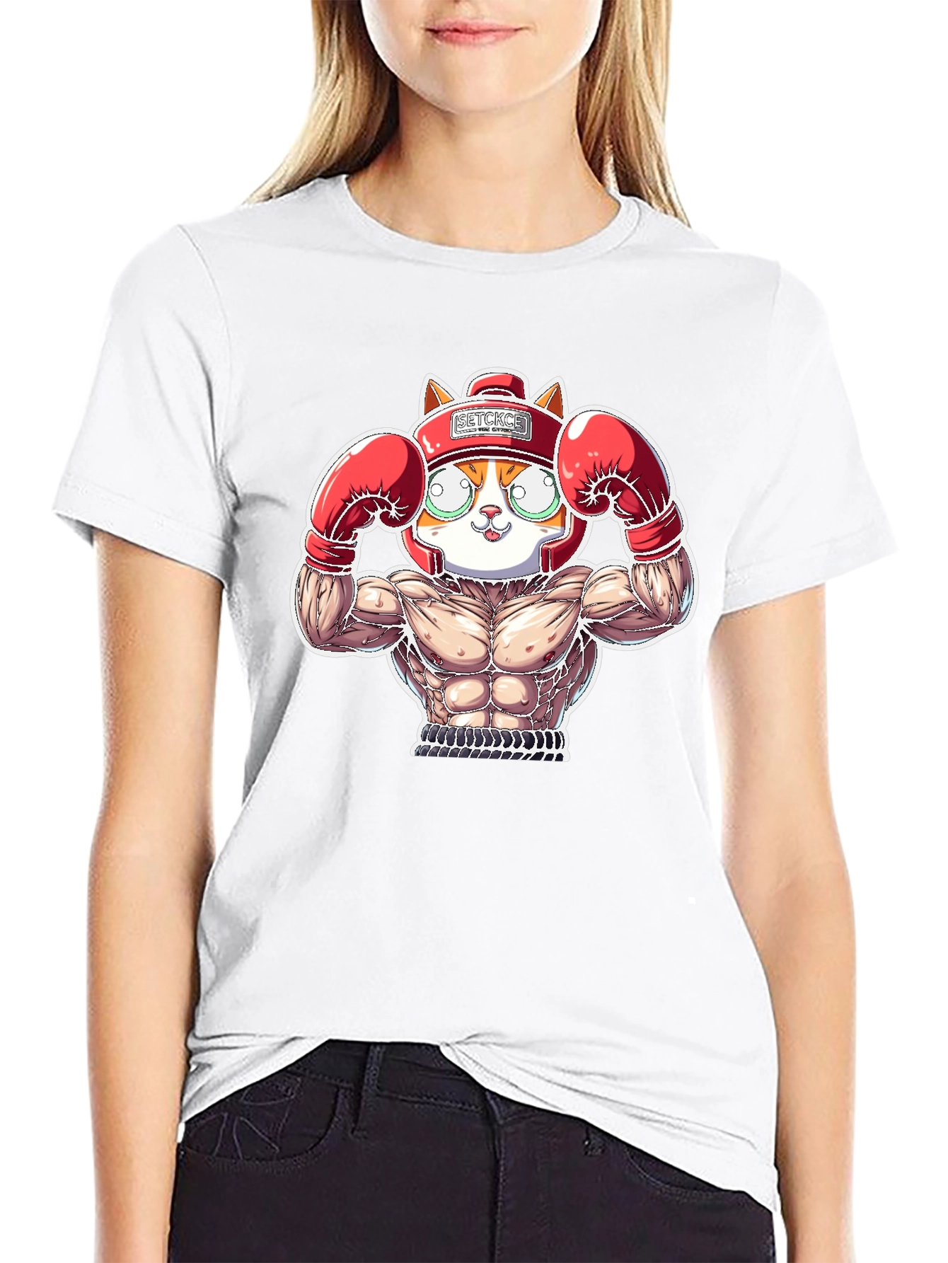 Boxer Cat Graphic Tee - Funny Animal T-Shirt