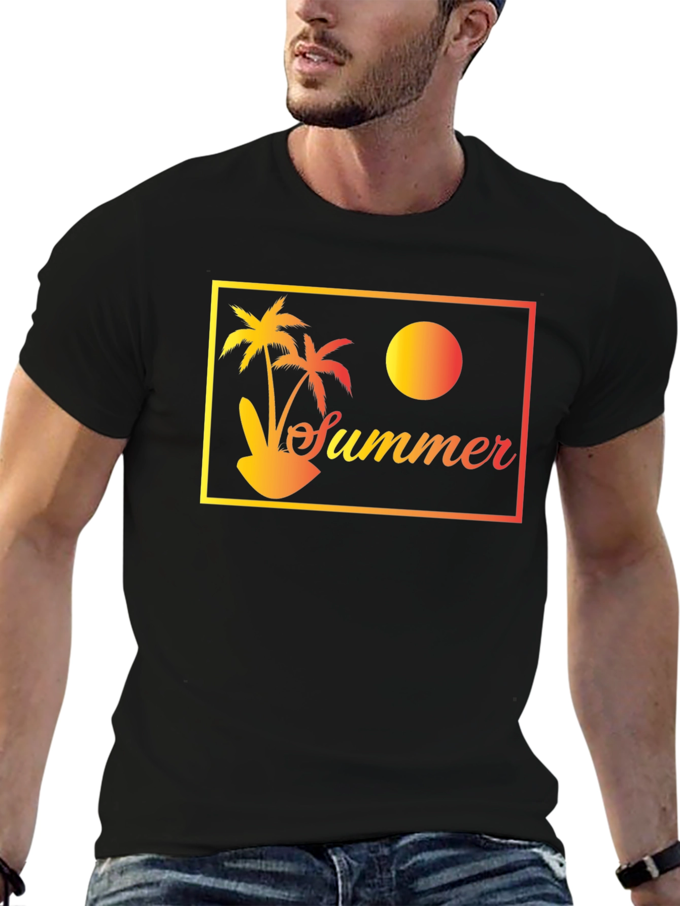 Summer Palm T-Shirt - Tropical Vacation Vibes