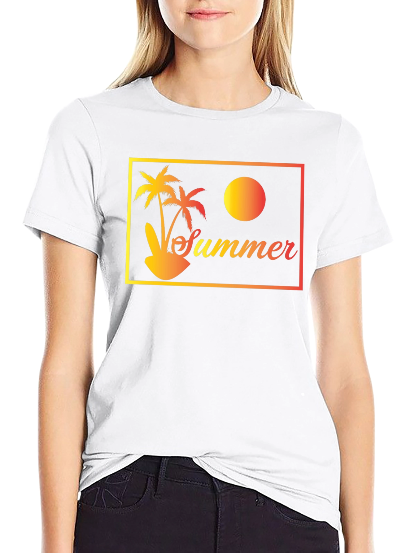 Summer Palm T-Shirt - Tropical Vacation Vibes