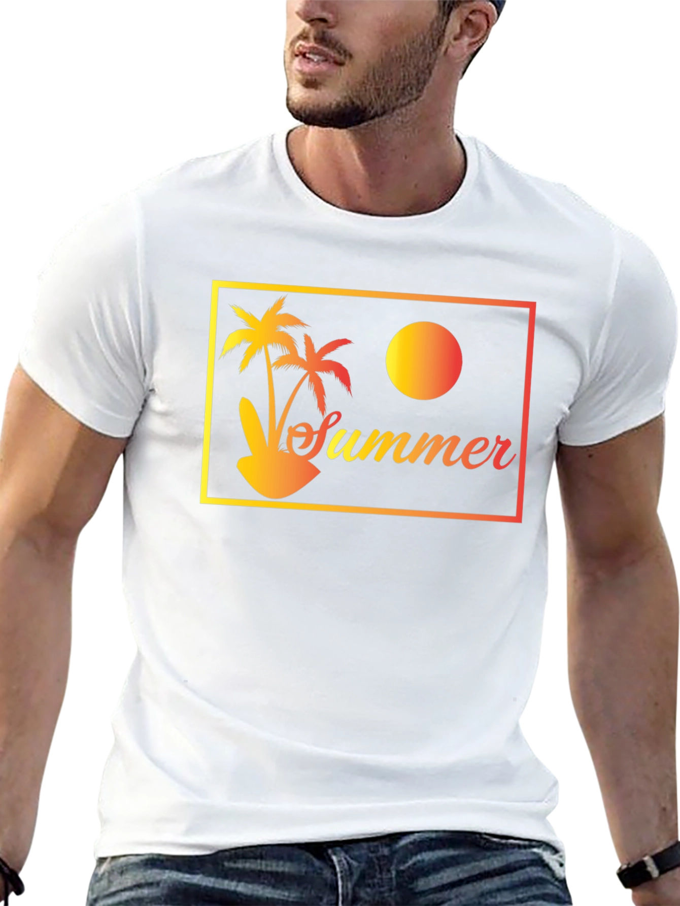 Summer Palm T-Shirt - Tropical Vacation Vibes