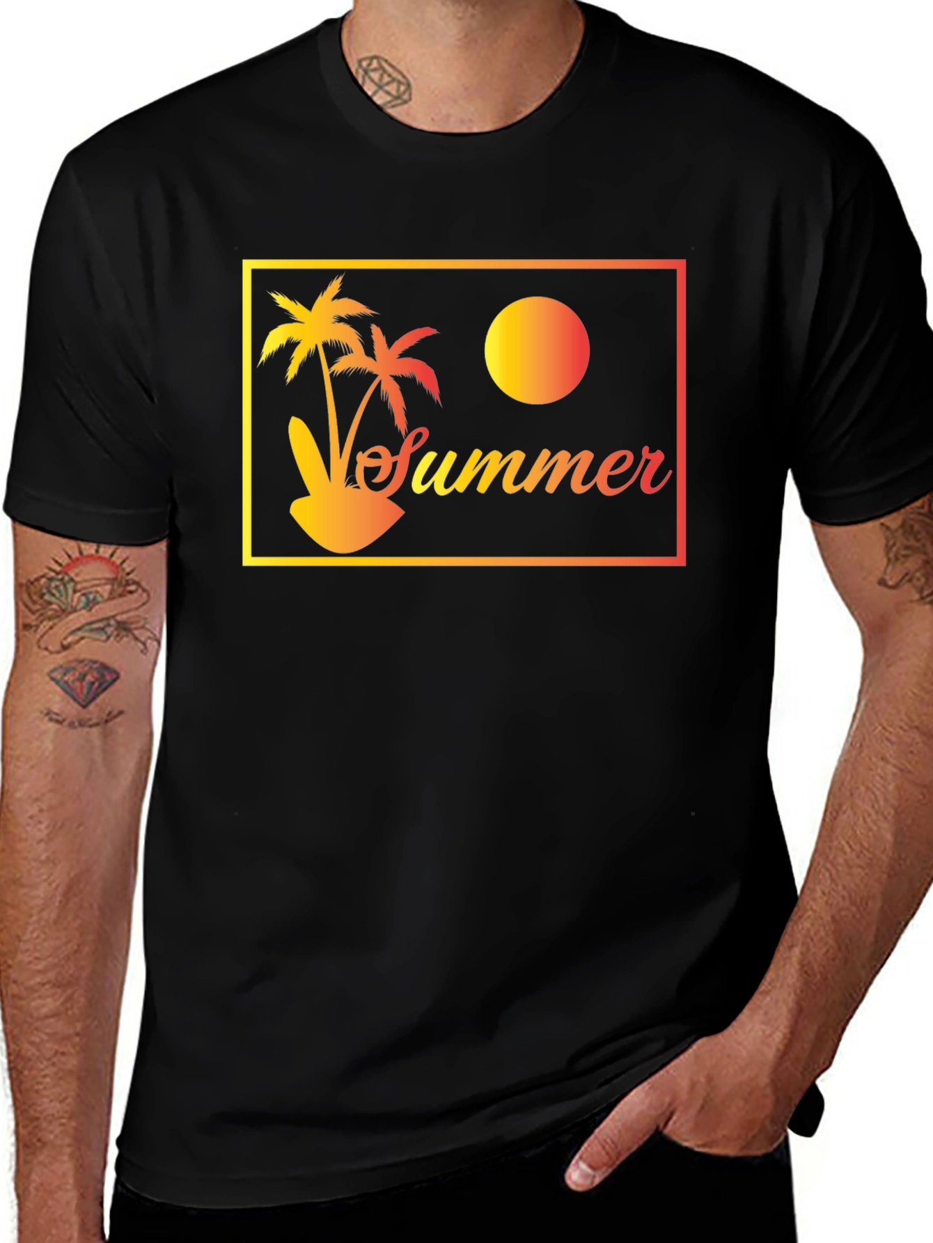 Summer Palm T-Shirt - Tropical Vacation Vibes