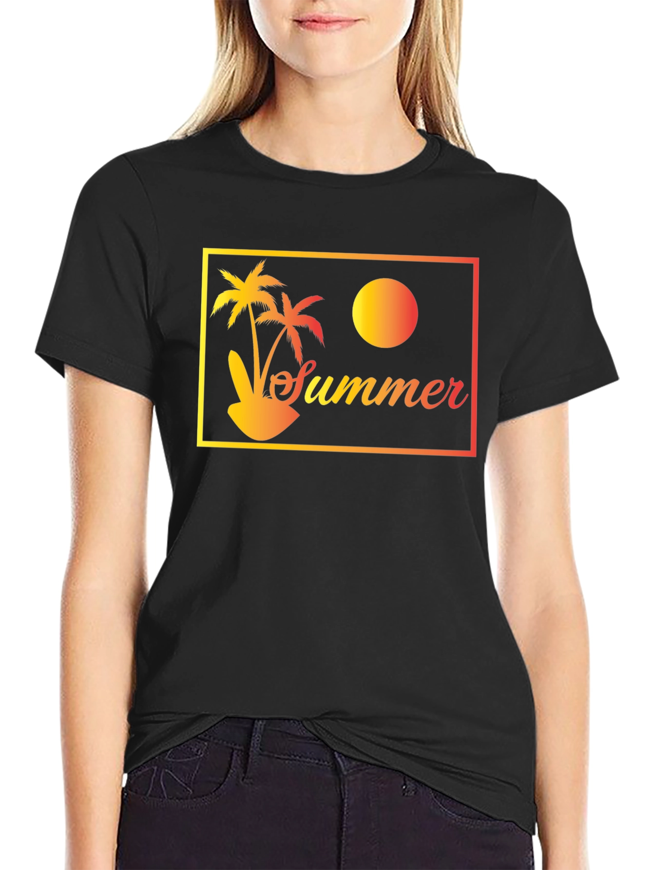 Summer Palm T-Shirt - Tropical Vacation Vibes