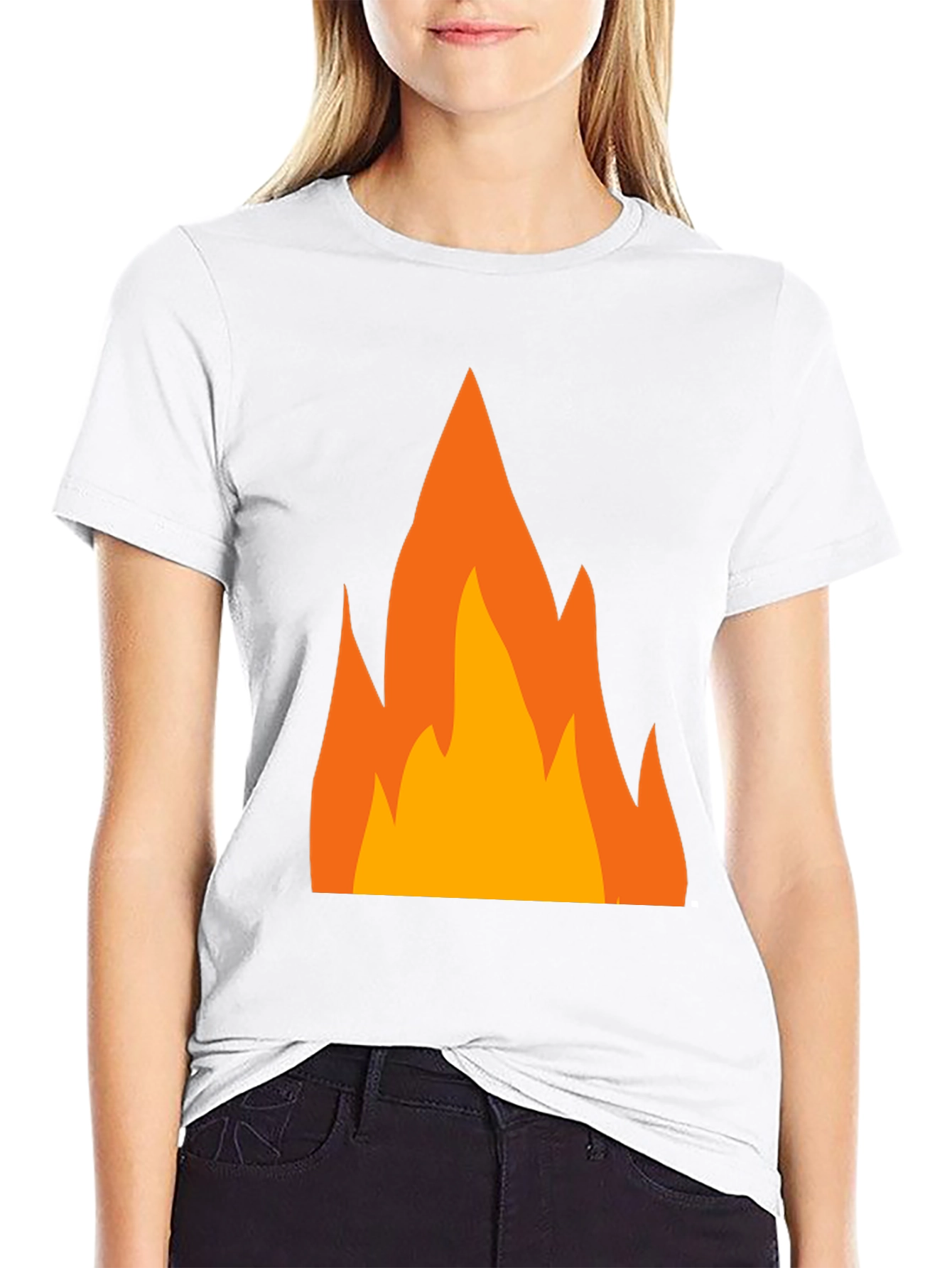 Flame Graphic T-Shirt - Bold Black Tee