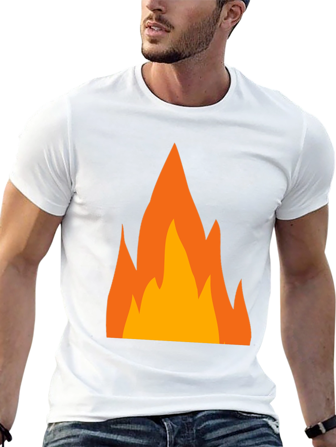 Flame Graphic T-Shirt - Bold Black Tee
