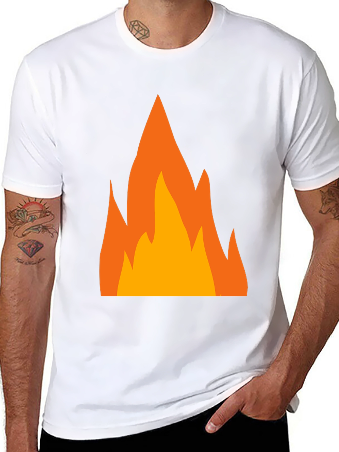 Flame Graphic T-Shirt - Bold Black Tee